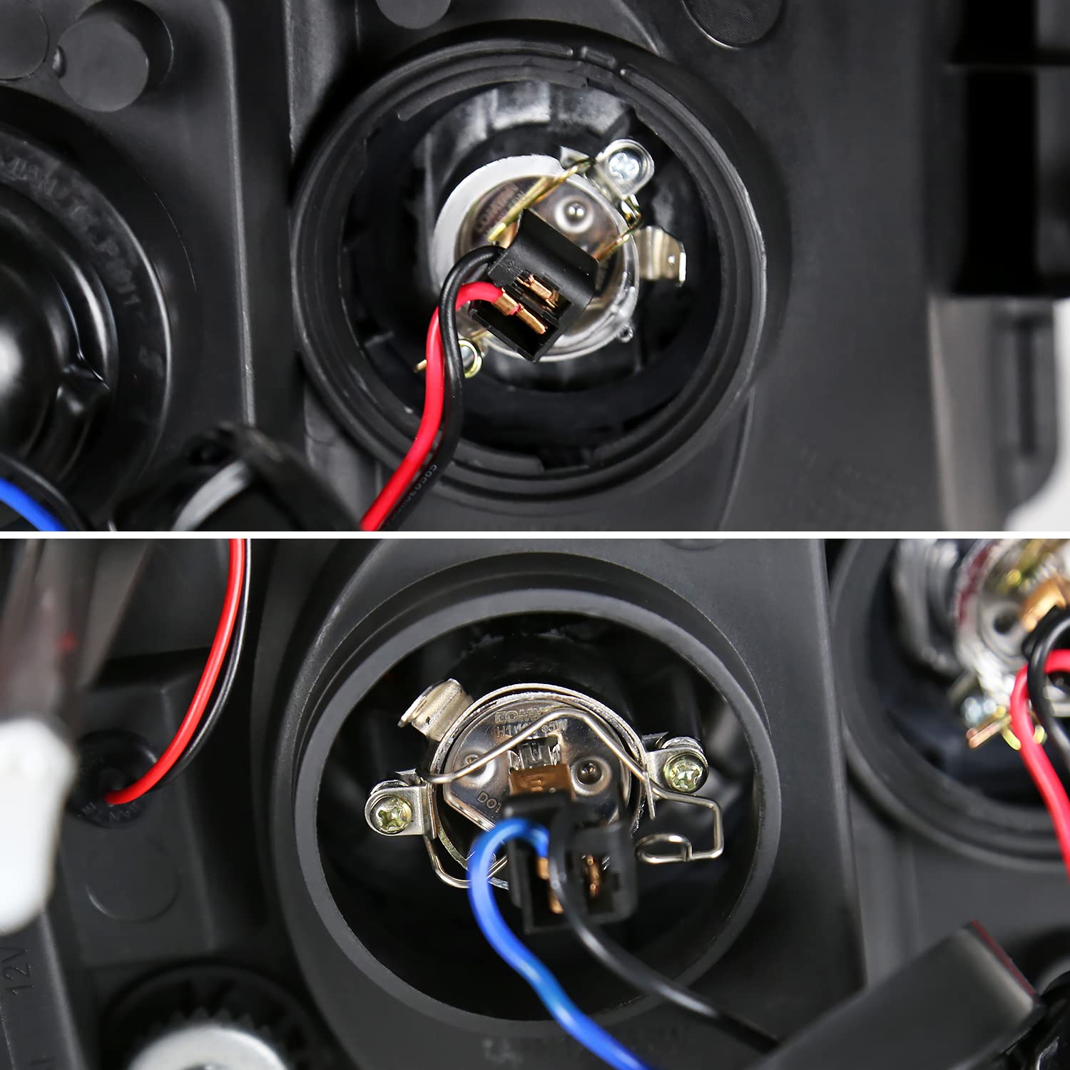 Black Smoke SPEC-D TUNING Projector Headlights w/LEDs Compatible with 1994-2001 Dodge Ram 1500, 1994-2002 Dodge Ram 2500/3500, Left + Right Pair Headlamps Assembly