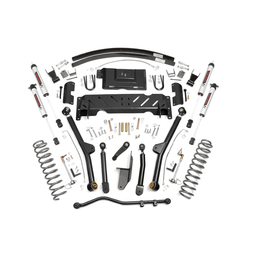 4.5" Rough Country Lift Kit w/ V2 Shocks, Full Rear Leaf Springs & Adjustable Control Arms for Jeep Cherokee XJ (1984-2001) 2.5L/4.0L w/ NP231 Transfer Case