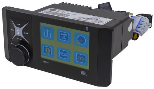 JBL Wake Series R3500 Source Unit - 4 X 55W Peak @ 4ohm Receiver with Bluetooth (5.0), AM/FM/WB, USB Input/Aux Input/Pre-Outs (L&R), Backlit Rotary Encoder, Rear amp Plug, IPX7 (Face), IPX3 (Rear)