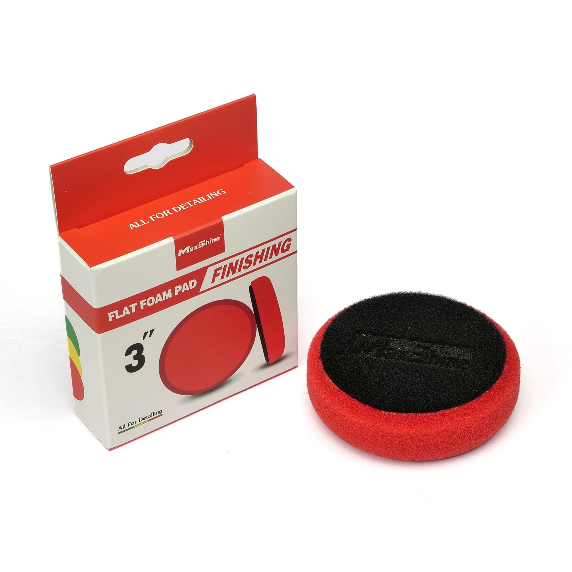 Maxshine Universal 3" Finishing Flat Polishing Foam Pad – for Cutting, Polishing & Finishing – Hook & Loop – DA & Rotary Compatible – Designed for Seamless Contouring & Paint Refinement