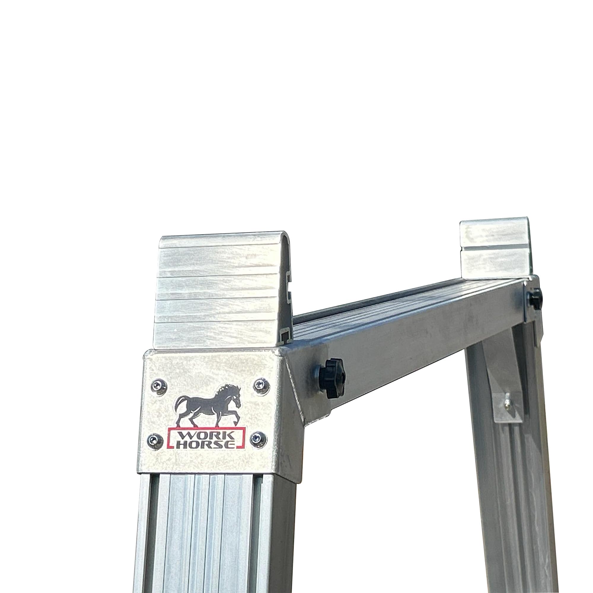 Heavy Duty Black Horse Ladder Rack Base System 5.5' Bed Silver Aluminum Compatible with All 3/4-ton Trucks with 5.5ft to 5.7ft Bed Length Not Compatible with tonneau covers-CSBURHD55