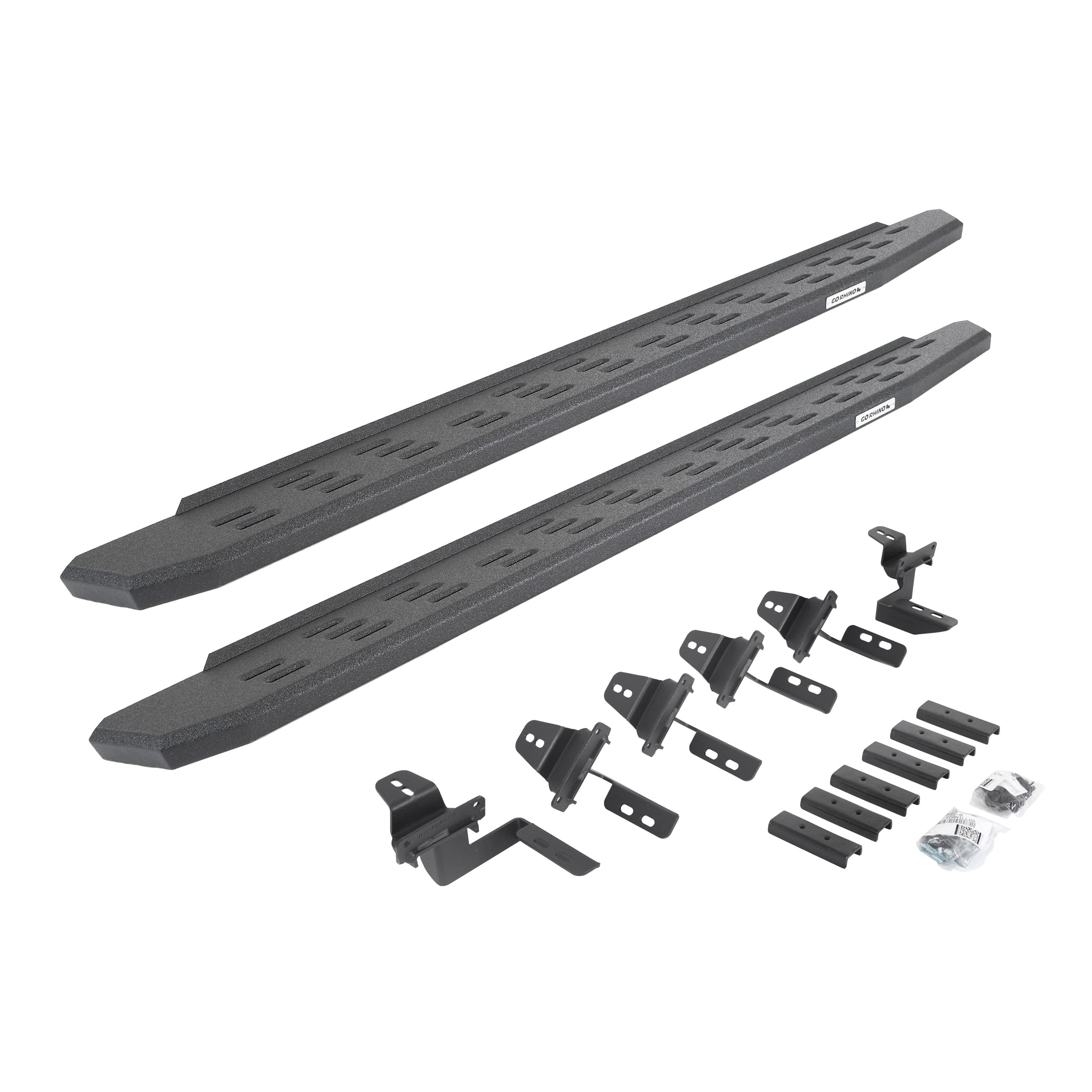 Go Rhino Running Boards & Brackets RB30 | Galvanized Steel, Protective Bedliner Coating | 69650568T | Fits 2007-2018 Jeep Wrangler JKU, 4-Door