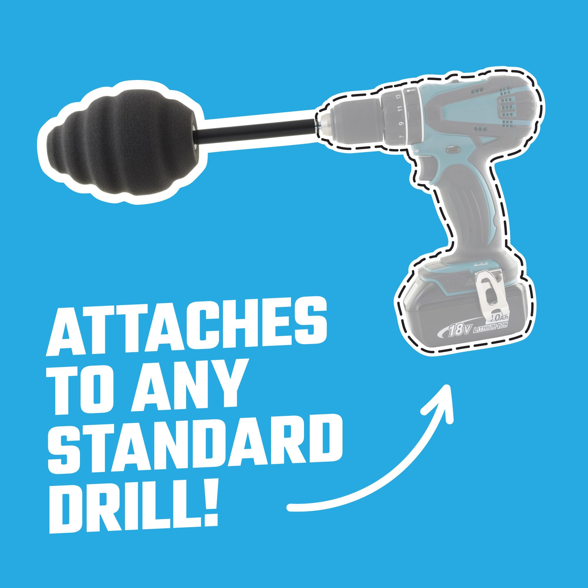 Ball Buster Chemical Guys Wheel and Rim Polisher System - Drill Attachment for Safe and Easy Cleaning of Wheels, Rims, and Hard-to-Reach Areas on Cars, Trucks, SUVs, RVs, and Motorcycles