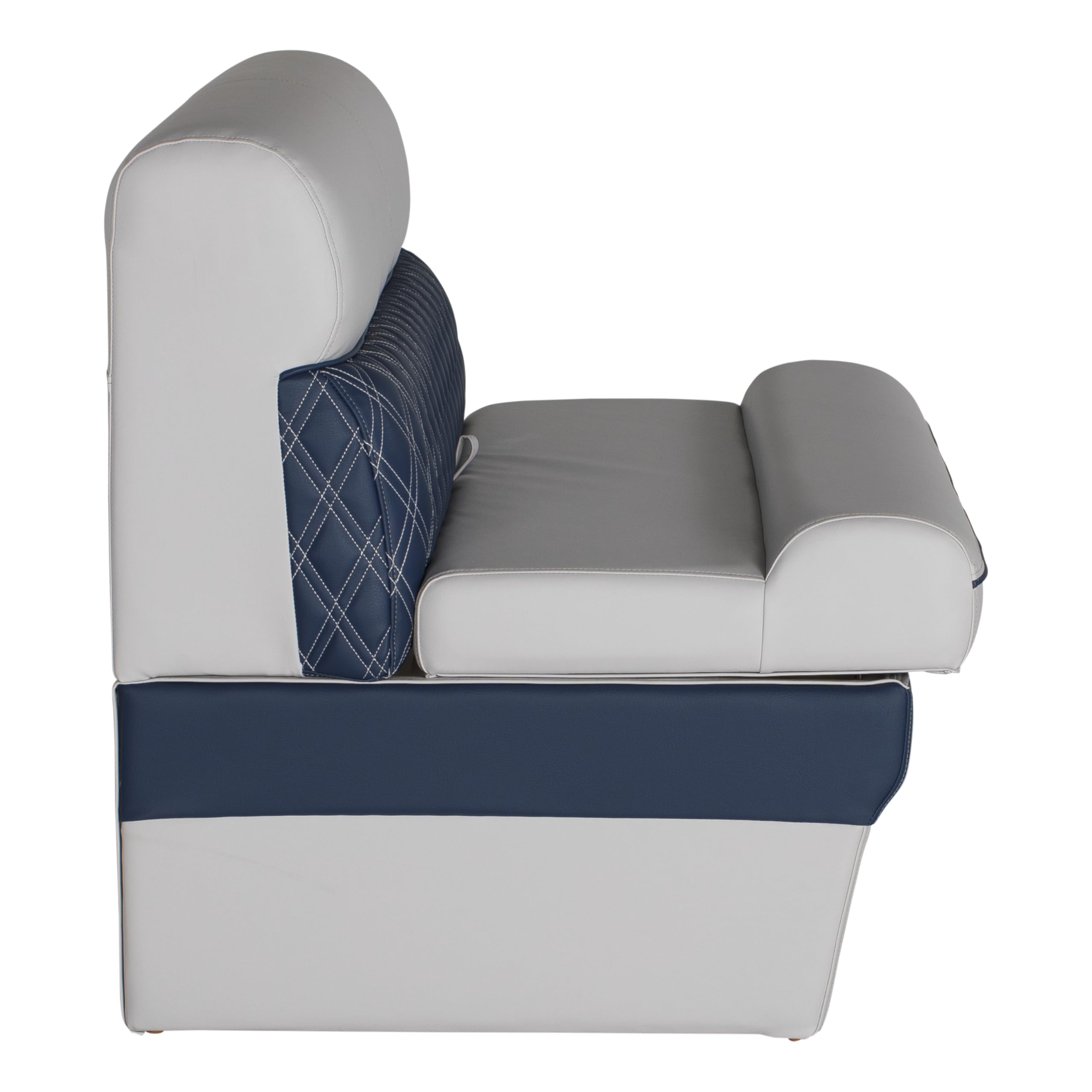 Lippert 36" Straight Sunset Collection Pontoon Bench Seat, Contoured Foam Cushioning, Durable Marine-Grade Vinyl, Built-In Dry Storage, Poly Frame, 36"L x 28"W x 30"H - 2024021323