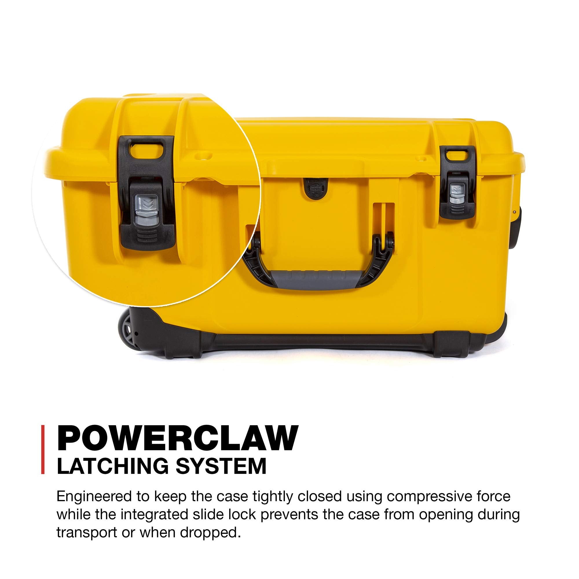 Wheeled Nanuk Series 938 Lightweight NK-7 Resin Waterproof Hard Case with Padded Divider, Yellow