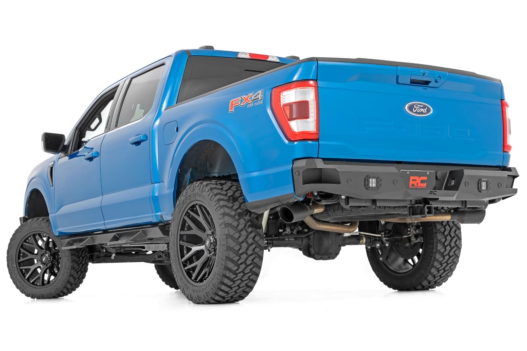 Black Series Rough Country 2" Flush Mount LED Lights | Amber DRL - 70803BLKDRLA