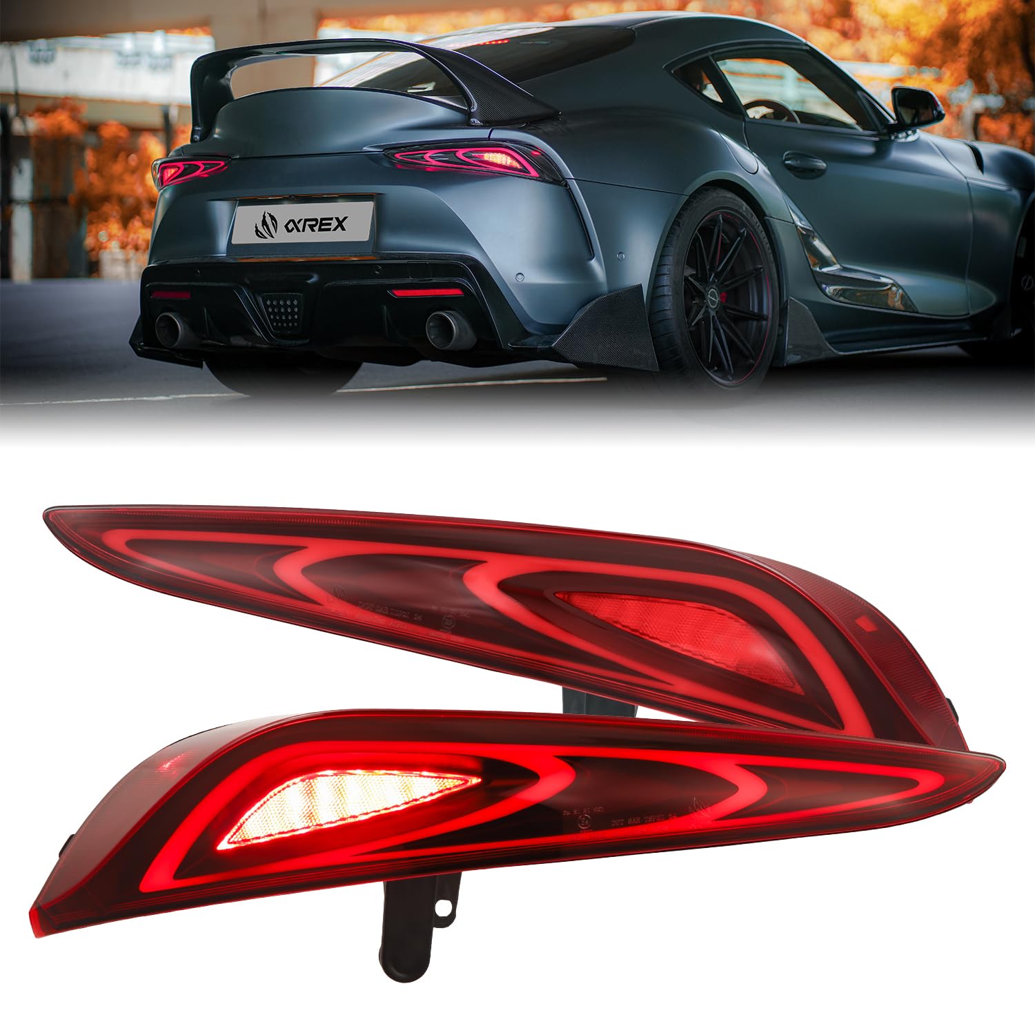 LUXX-Series Alpharex LED Tail Lights Compatible With 20-25 Supra FT-1 Style Vivid Red