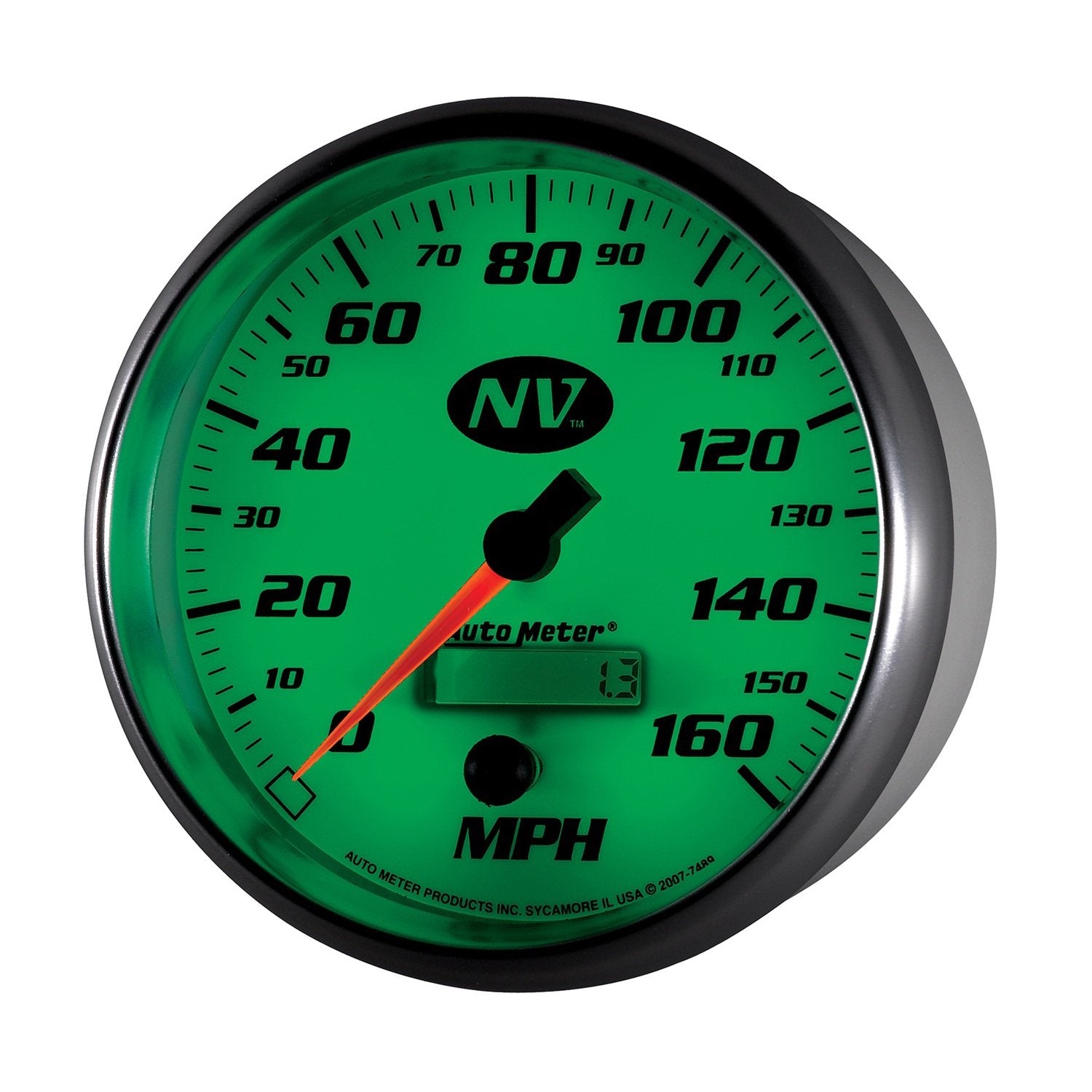 Auto Meter 5" NV 7489 In-Dash Electric Programmable Speedometer 160 mph