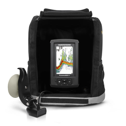 PiranhaMAX 4 Humminbird Fish Finder with Transducer, Dual Beam Sonar, Portable Carrying Case