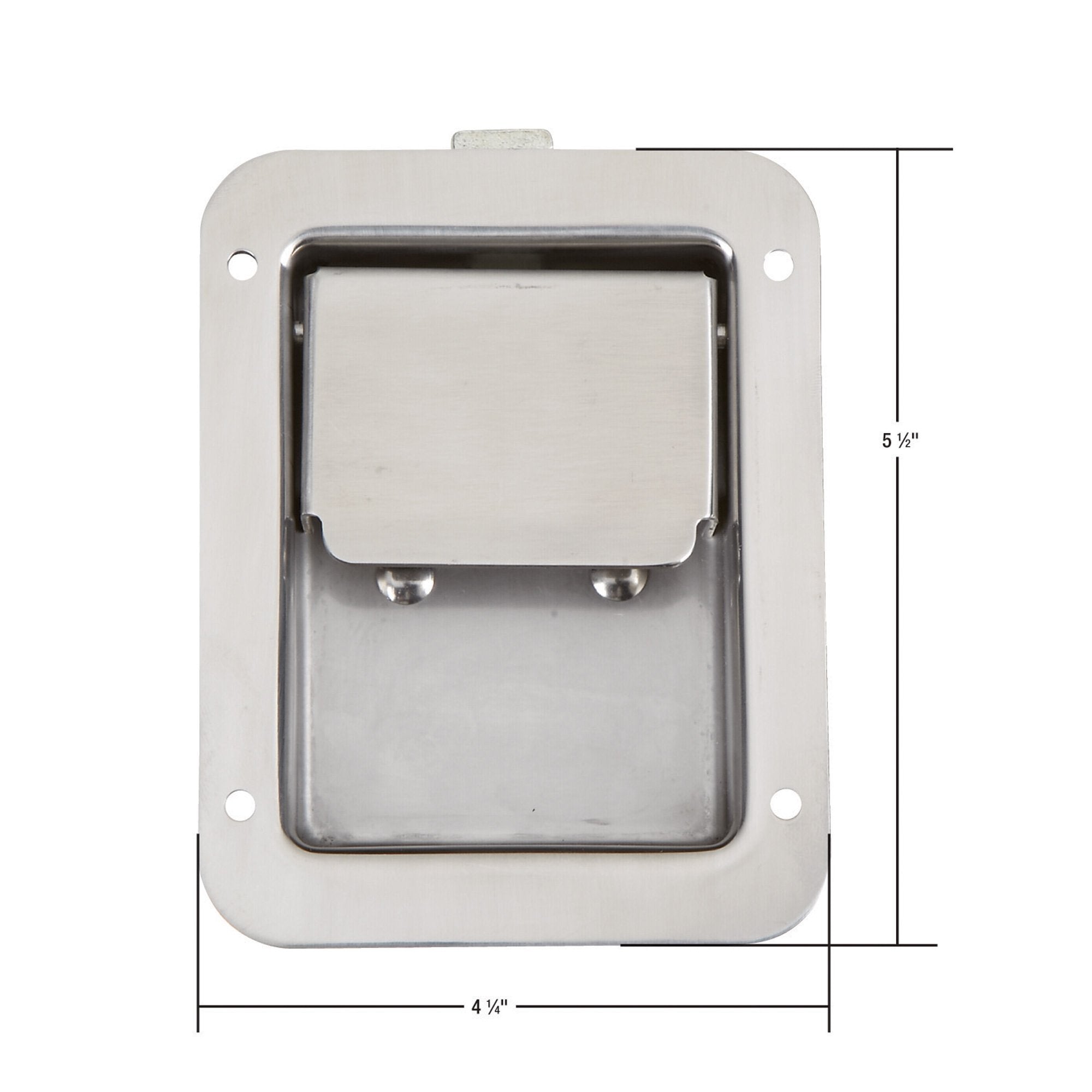 Buyers Products Non-Locking Standard Flush Single Point Latch N3885, Polished Stainless Steel, Bolt On Mount, Truck Tool Box Latch, Trailer Latch, Camper & RV Latch, Silver