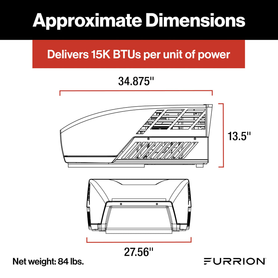 Furrion HE Chill RV Roof Air Conditioner (R32) - 15K BTU, White - FACR15HESA2-PS-AM