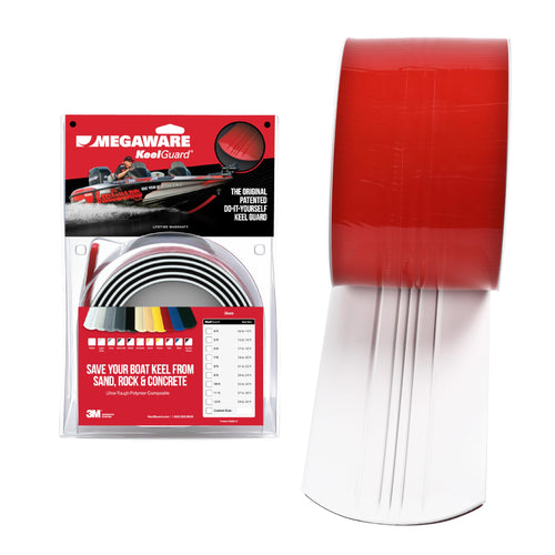 MEGAWARE USA-Made KEELGUARD, Original DIY Keel Guard, 5-Inch Wide, 4-12ft Sizes, 11 Colors, Complete Install Kit with Primer, Hull Protector, for Fiberglass and Some Aluminum Boats (White)