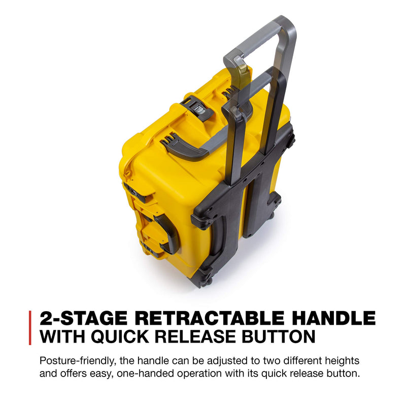 Waterproof Nanuk 955 Hard Case with Wheels and Padded Divider - Yellow