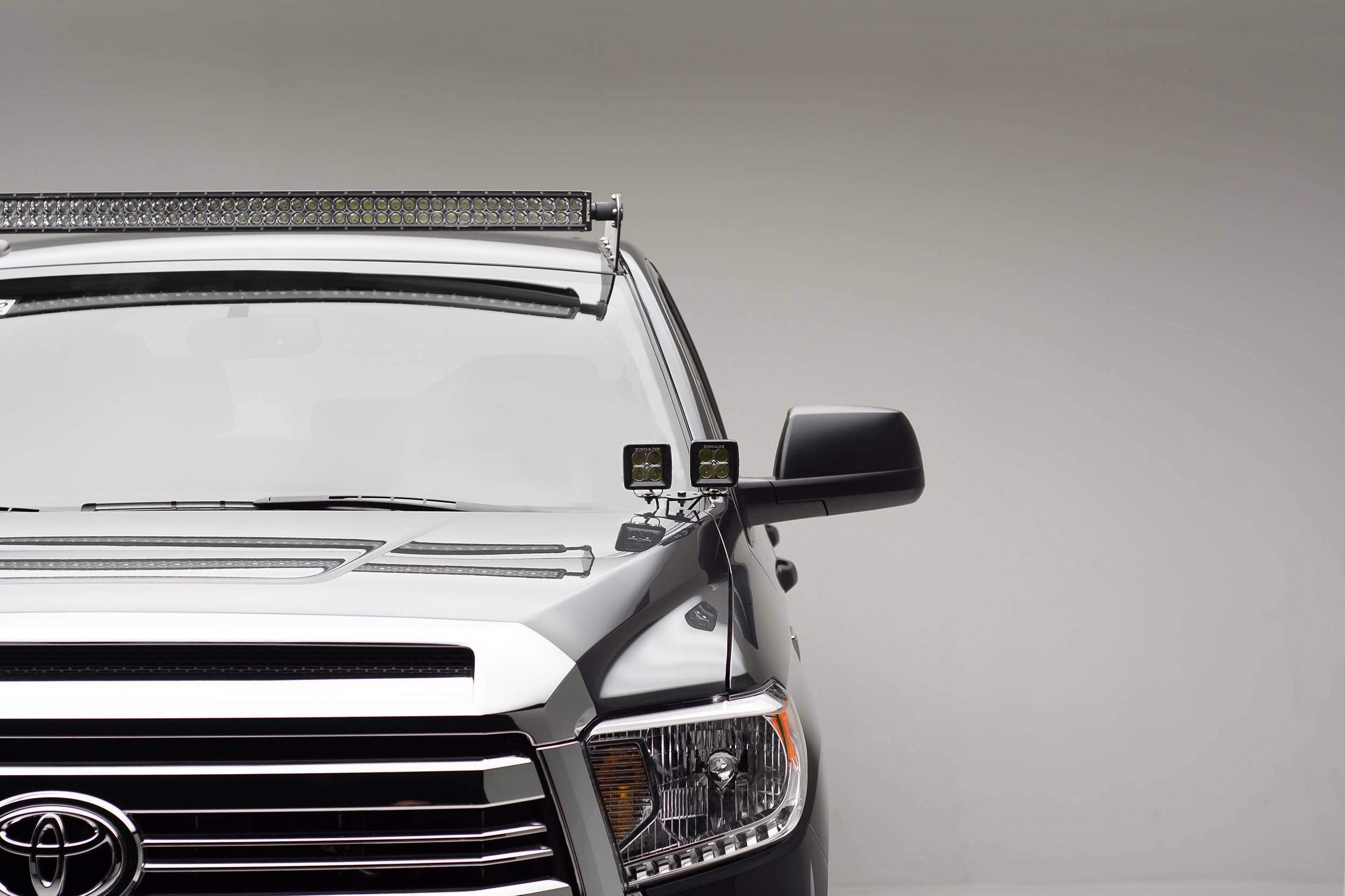 ZROADZ LED Front Roof Mounting Bracket - Compatible w/ 2007-2021 ALL Toyota Tundra - to Mount (1) 50 Inch ZROADZ or similar style Curved Light Bar (Not Included) - PN #Z339641