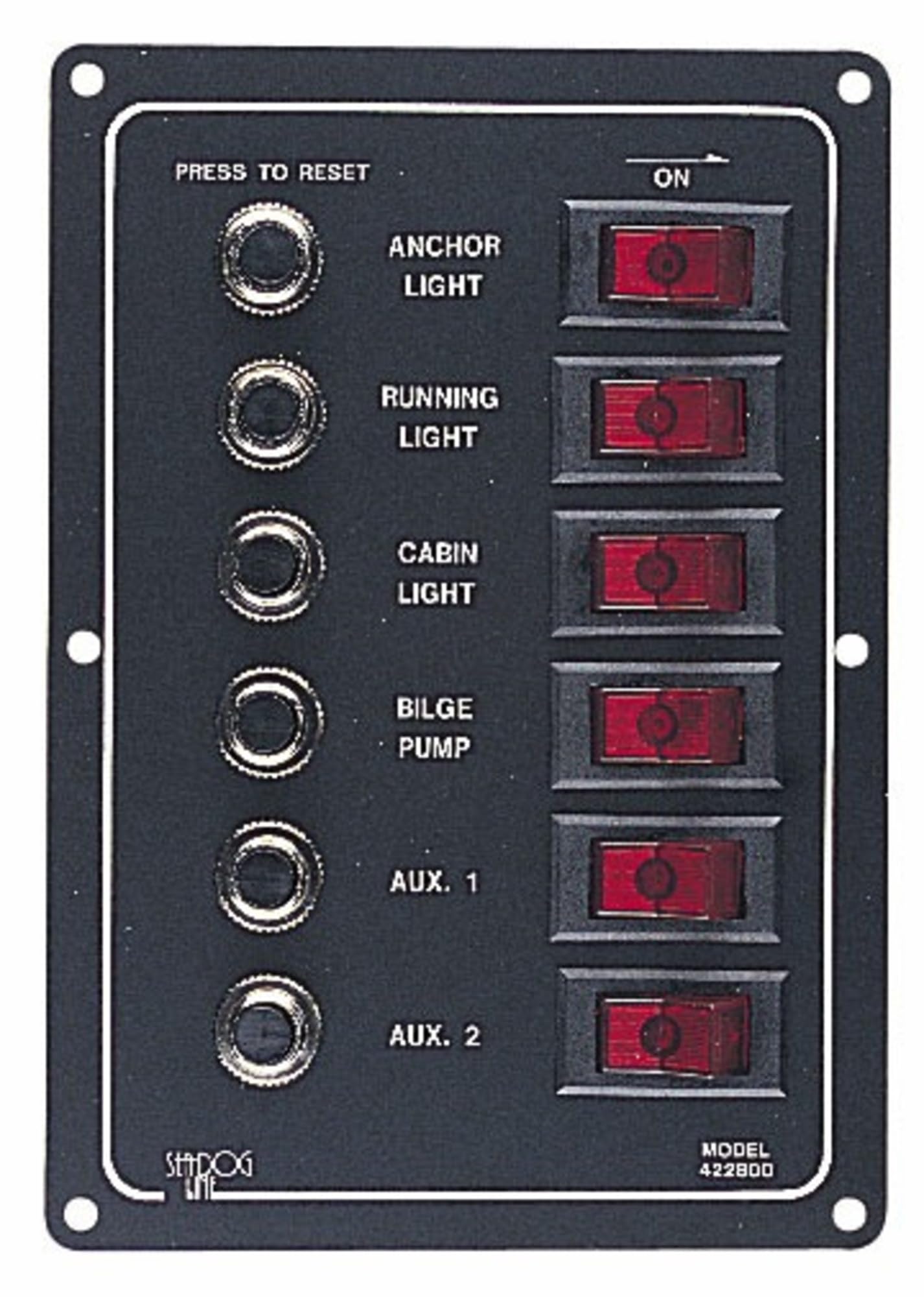 Sea-dog 422800-1 Aluminum Circuit Breaker Panel - 6 Circuit