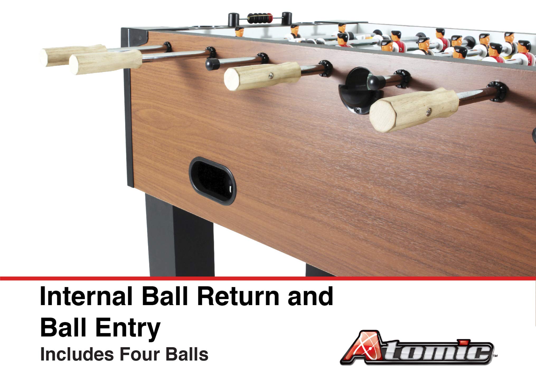 Foosball Table Atomic Gladiator with Integrated Cup Holders and Abacus Scoring