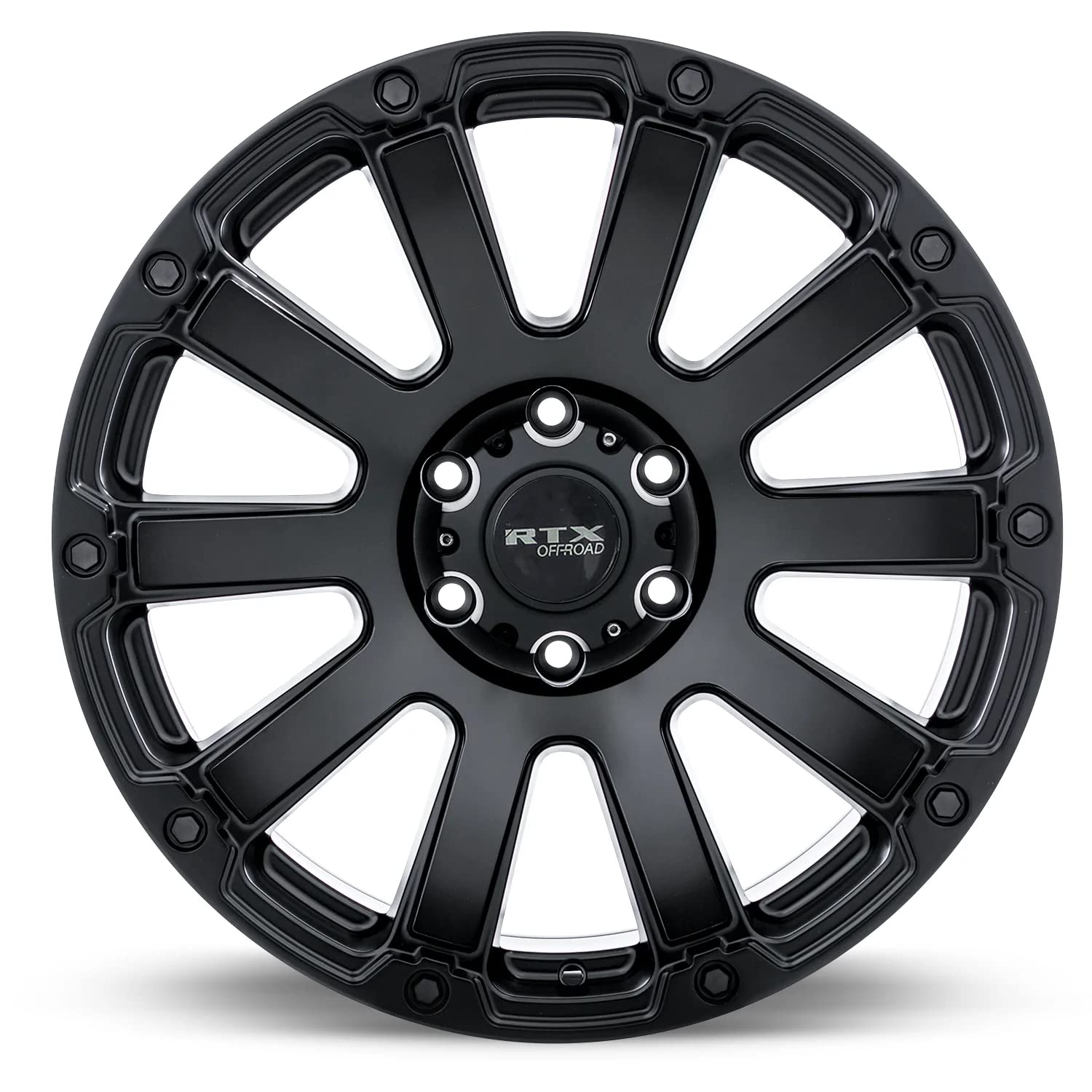 Custom RTX PANZER Wheel - 18x9, 18 Offset, 6x120.65 Bolt Pattern, 67.1mm Hub - Satin Black with Machined Gray Face Rim