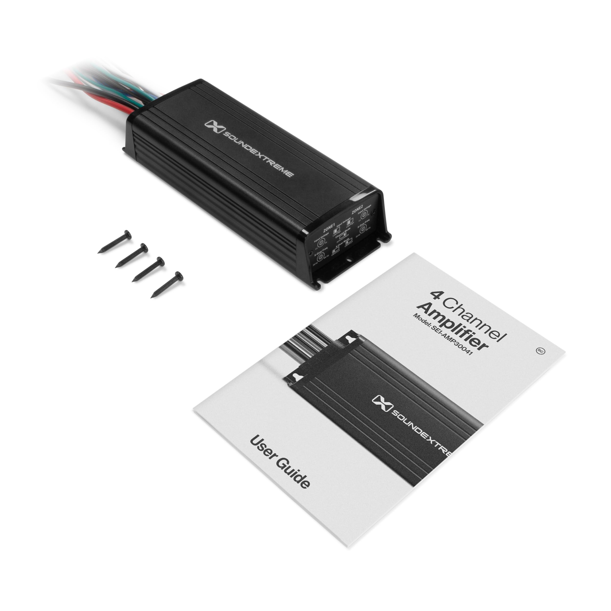 4-Channel SoundExtreme by ECOXGEAR High Definition Amplifier Marine Grade Compact Powersports Class D 750W Peak Output Waterproof Dustproof