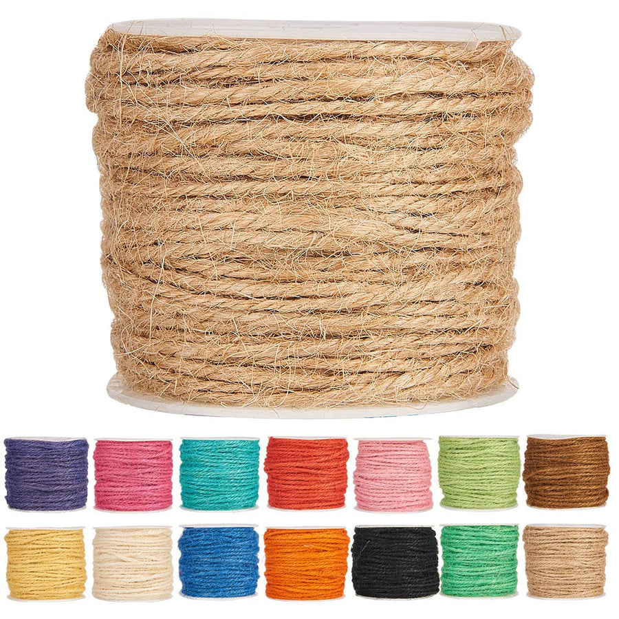 Colored Jute Twine CHGCRAFT, 460 Feet Craft Packing String 2mm Natural Hemp Twine Rope for Christmas Bracelets Gift Wrapping Embellishments Hanging Plants Artwork Mason Jars Macrame Picture Display