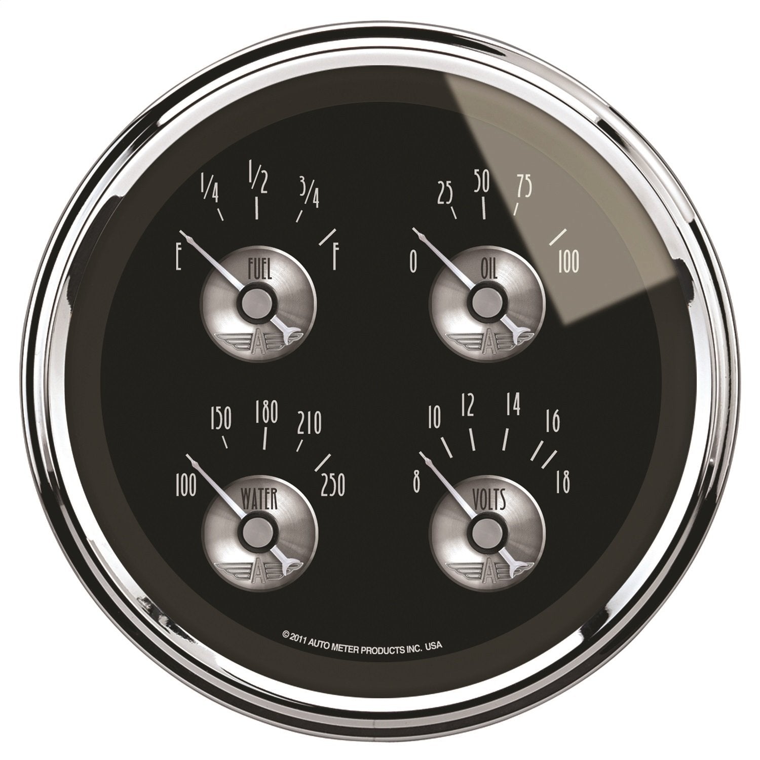 Auto Meter Prestige Series Black Diamond Quad Gauge 2011