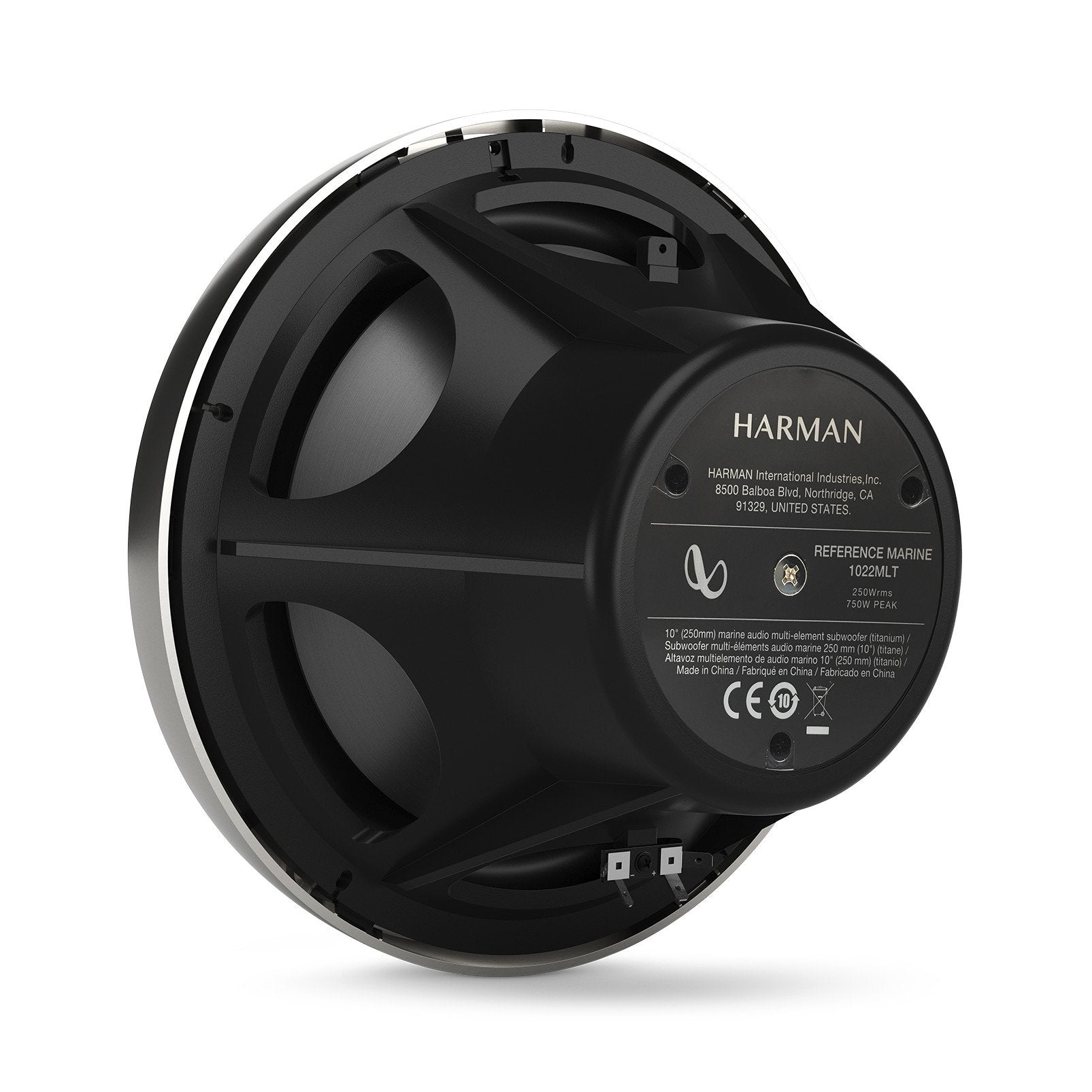 10 Inch Infinity 1022MLT Marine RGB LED Subwoofer - Titanium