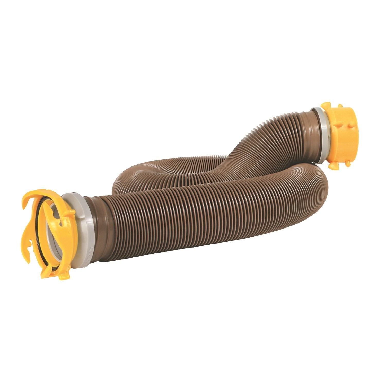 Camco 39623 10' Sewer Hose Extension Revolution - Heavy Duty Design with Pre-Attached Swivel Lug and Bayonet Fittings, Easy to Use and Compresses for Simple Storage, Brown