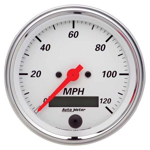Electric Auto Meter 1380 Arctic White Programmable Speedometer