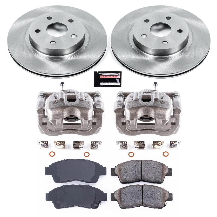Power Stop KCOE3163 Front Caliper Kit-OE Rotors, Ceramic Brake Pads, Calipers For Toyota RAV4 1996-2003 [Model Specific] Autospecialty