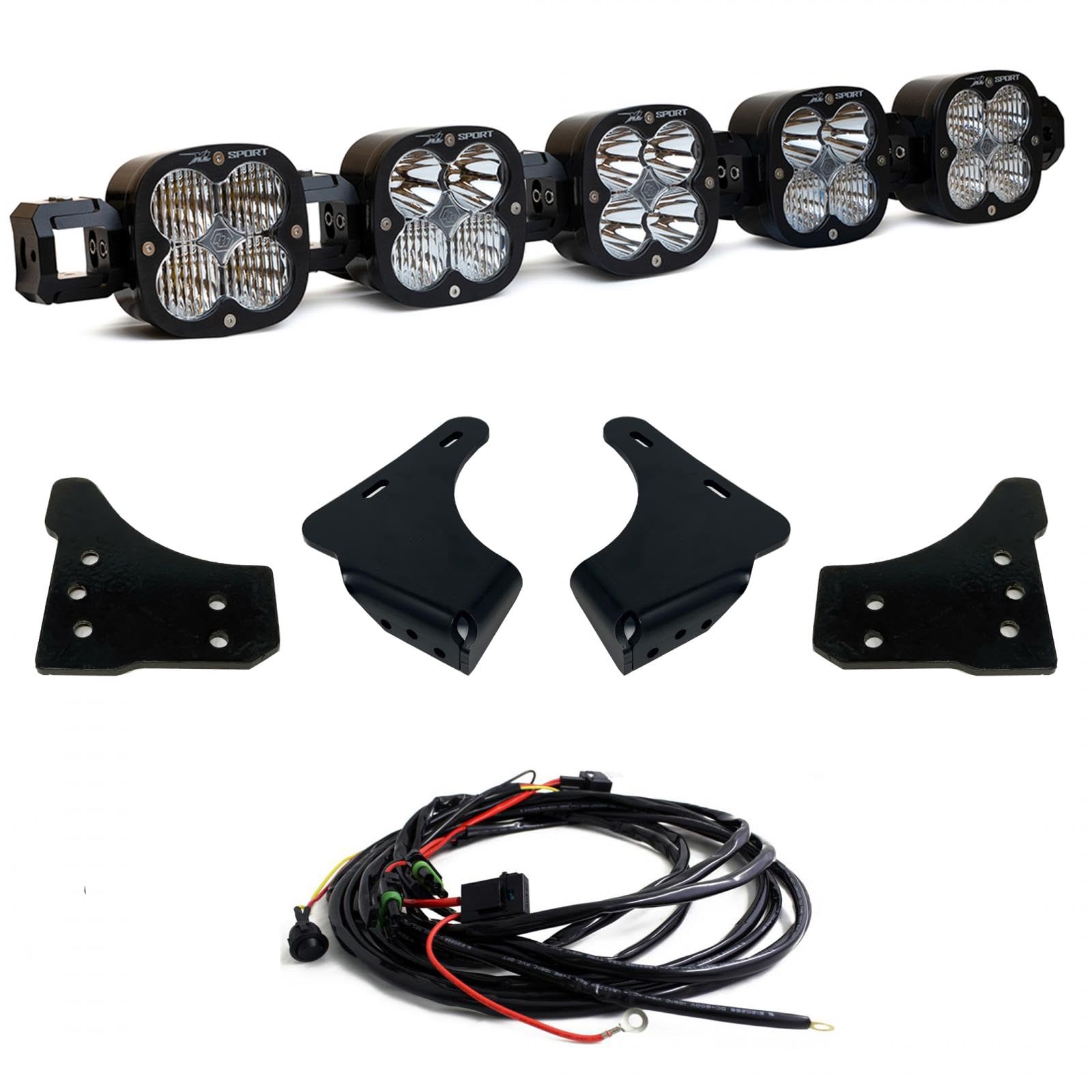 XL 80 LED BAJA DESIGN Linkable Sport Bumper Light Kit for Ford F-150 2021-22 Truck with Switch Wiring Harness (Multi-Pattern; Clear Lens)