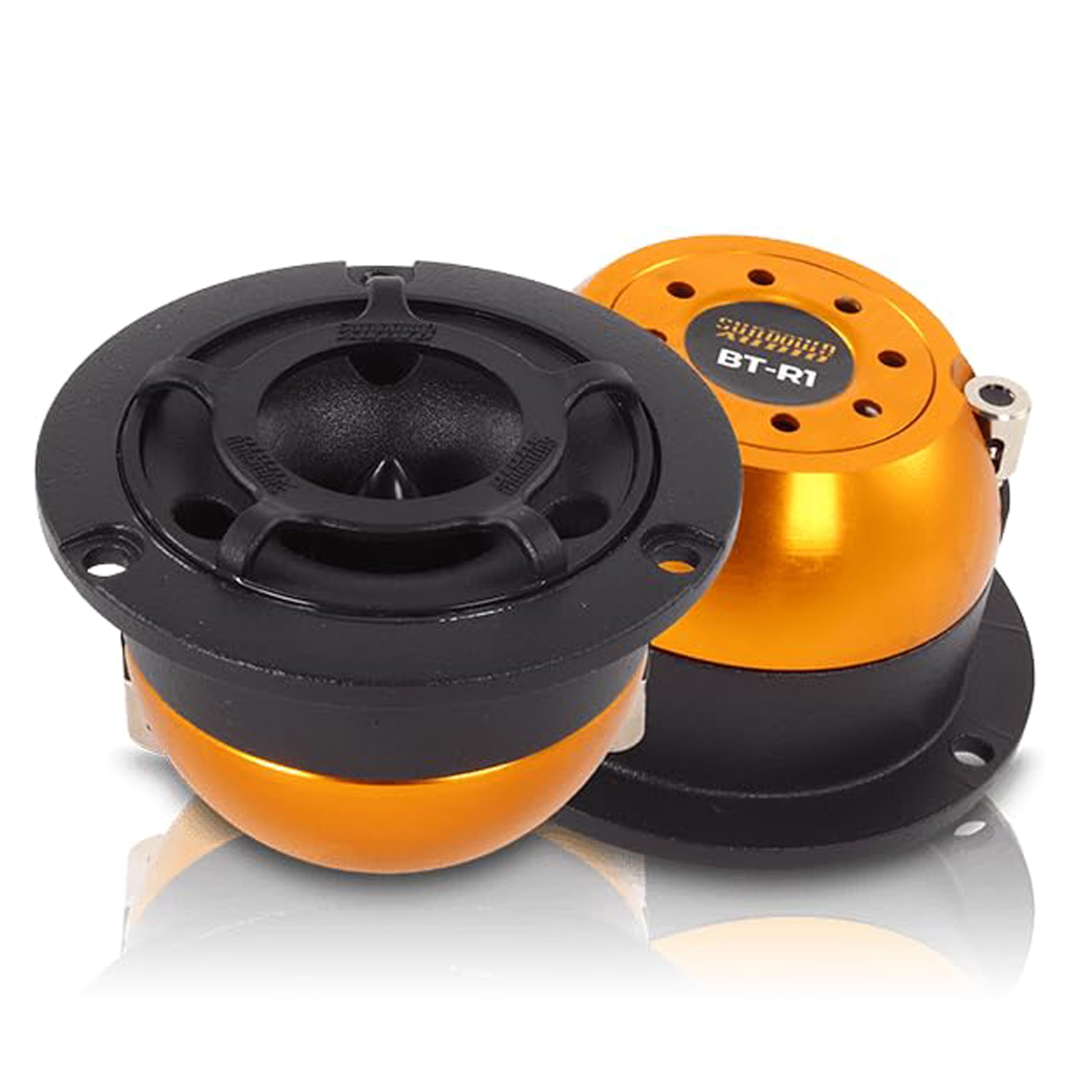 Super Tweeter Sundown Audio BT-1R with Grill - 100W RMS, 8 Ohm High-Sensitivity Car Audio Tweeter - 100dB, 4kHz-20kHz - Compact 1.6" Depth (Single)