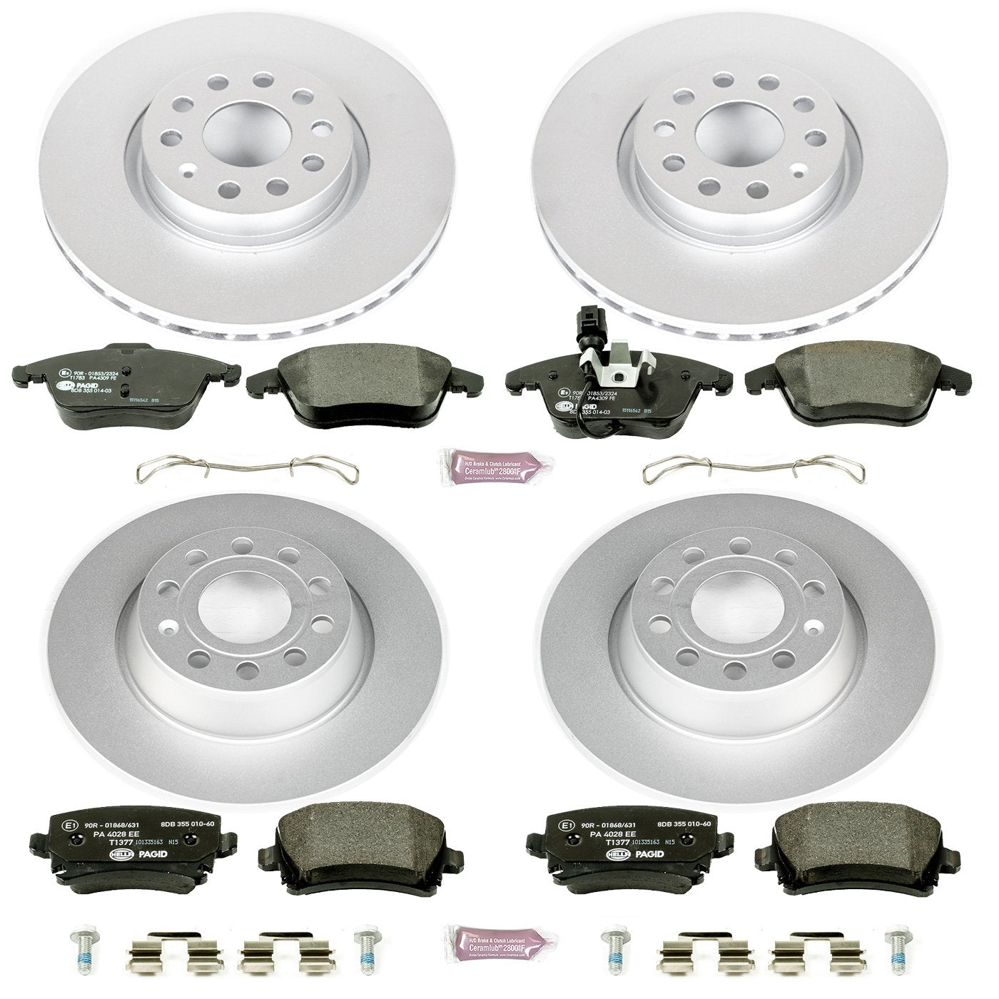 Power Stop ESK5802 Euro-Stop Front & Rear Brake Kit Volkswagen For Volkswagen Tiguan 2011 [Model Specific]