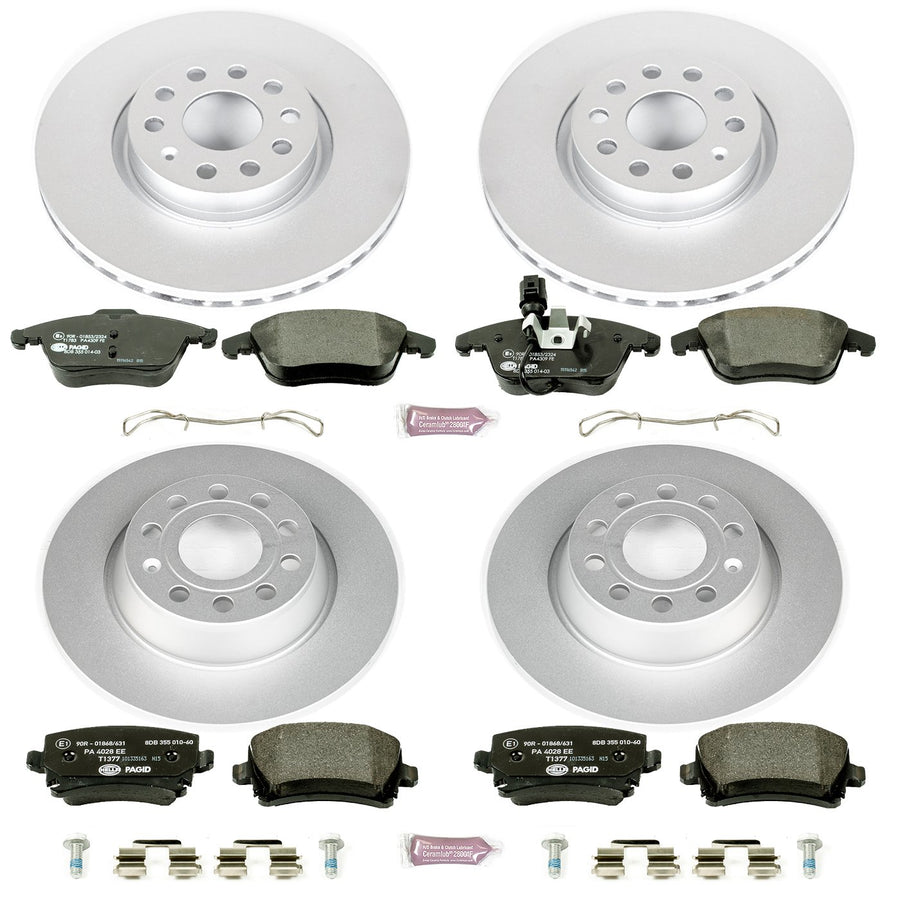 Power Stop ESK5802 Euro-Stop Front & Rear Brake Kit Volkswagen For Volkswagen Tiguan 2011 [Model Specific]