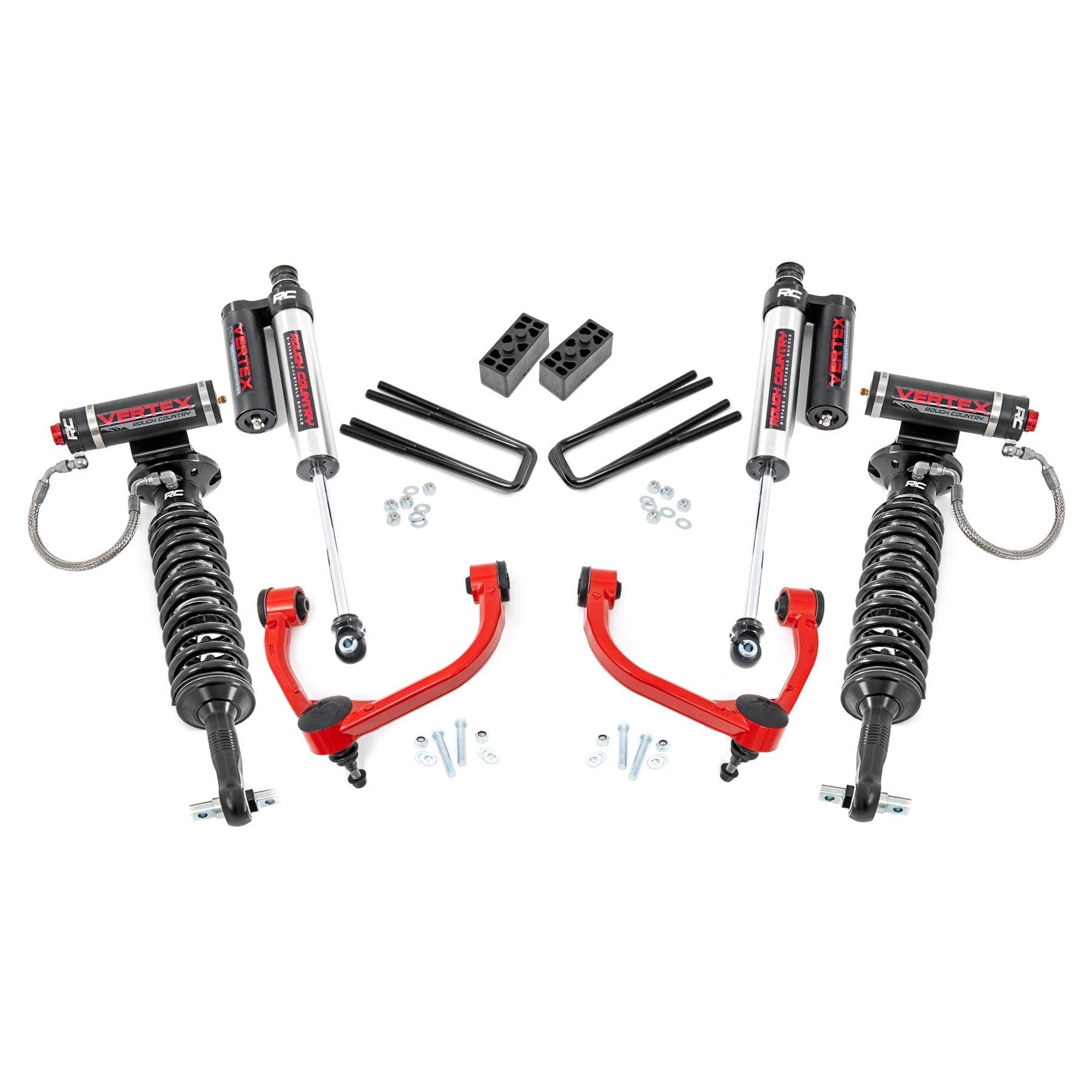 3" Rough Country Vertex Suspension Lift Kit for 14-20 Ford F-150 4WD - 54550RED