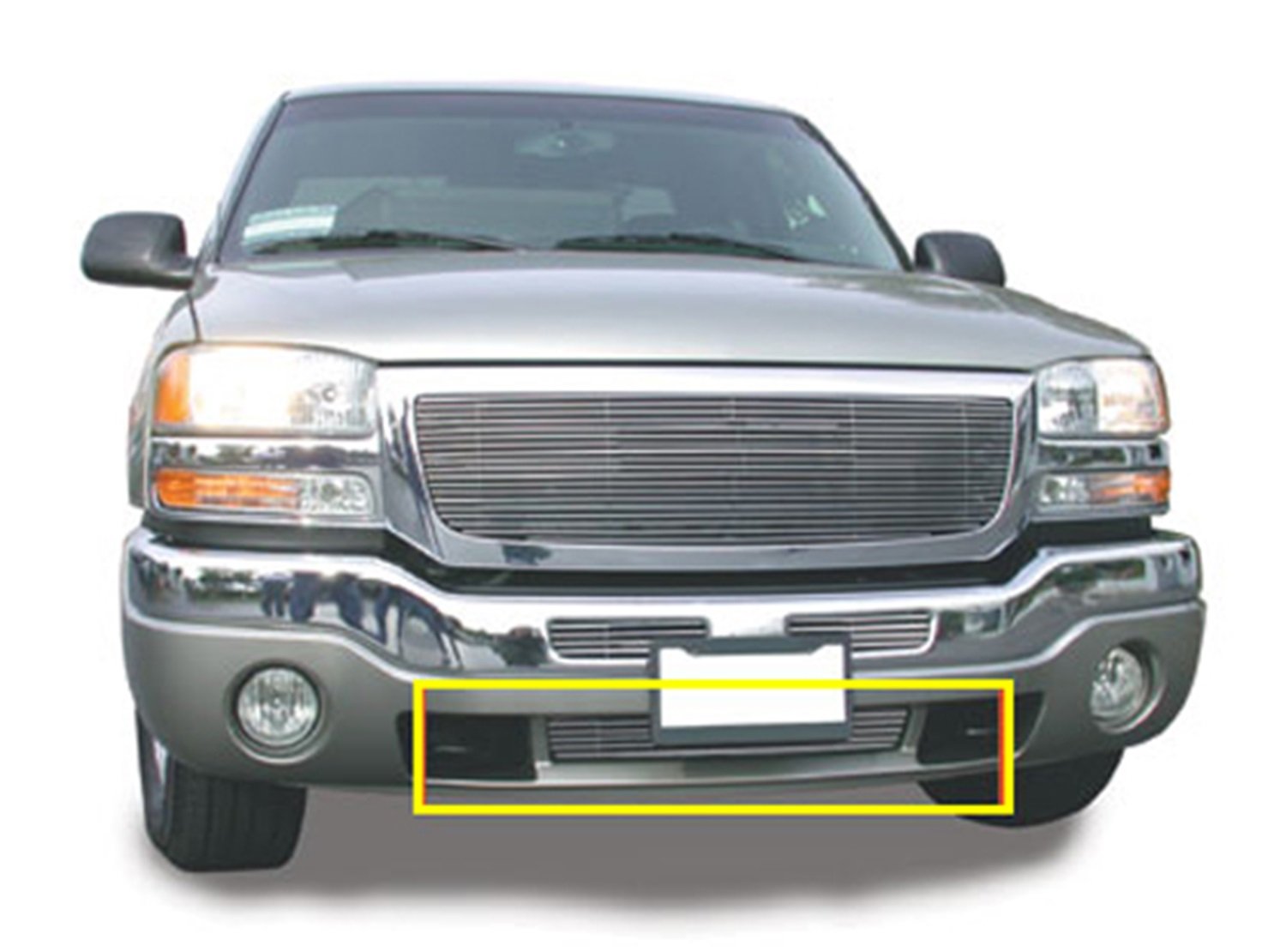 Horizontal T-Rex 25202 Aluminum Polished Finish Billet Bumper Grille Bolt-on for GMC Sierra