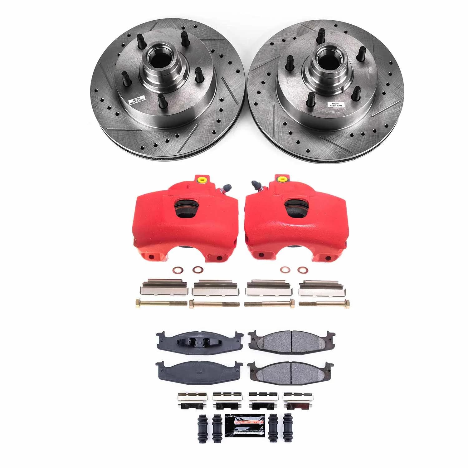 Power Stop Z23 Front Brake Caliper Kit- Rotors, Carbon Ceramic Brake Pads, Calipers For Ford E-, Ford E-150 Econoline, Ford E-150 Club Wagon, Ford E-150 Econoline Club Wa [Model Specific]