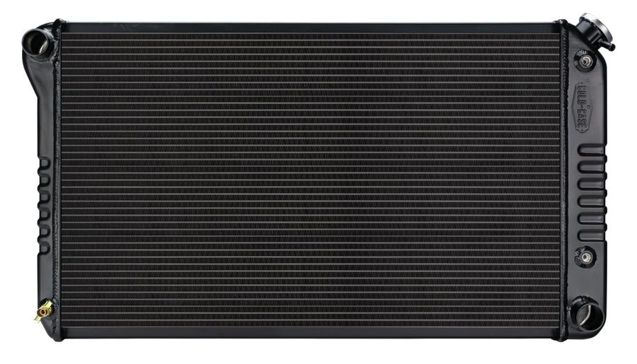 COLD - CASE Black Night Rider Series Cold Case Radiator, 34.75 in W x 18.75 in H x 3 in D, Driver Side Inlet, Passenger Side Outlet, Aluminum, Black Paint, Automatic
