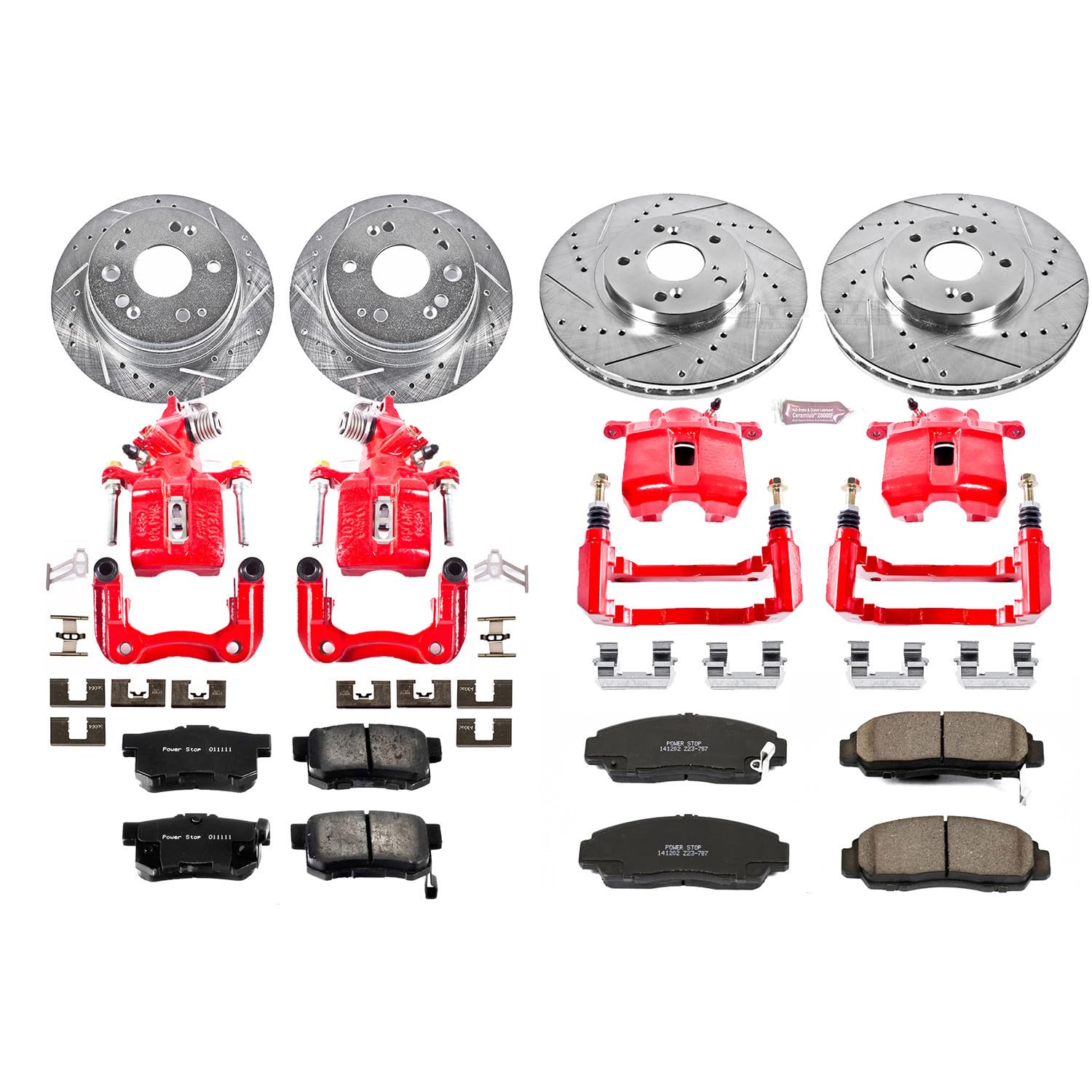 1-Click Performance Brake Kit Power Stop (KC2296) with Calipers For Acura CL 2001-2003 [Model Specific]