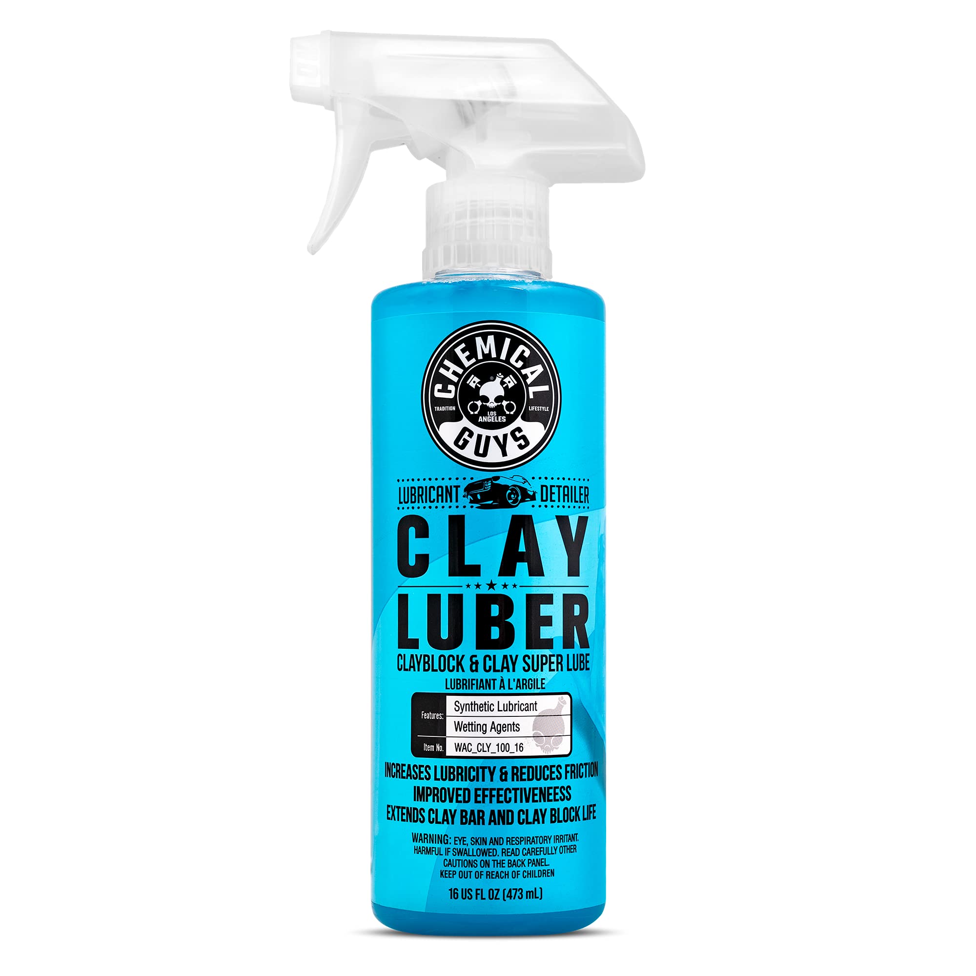 Chemical Guys Clay Luber Synthetic Lubricant WAC_CLY_100_16 with Wetting Agents for Clayblock and Car Detailing Clay (Works on Cars, Trucks, SUVs, Jeeps & More), 16 fl oz