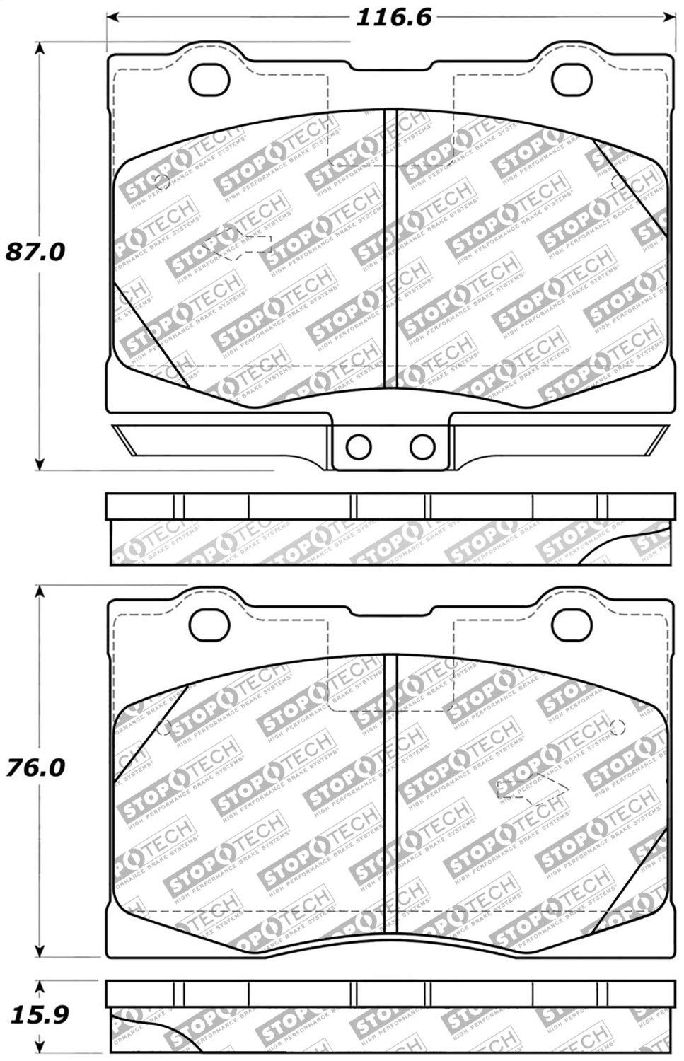 Brake Pads StopTech 305.10910 Street Select with Hardware