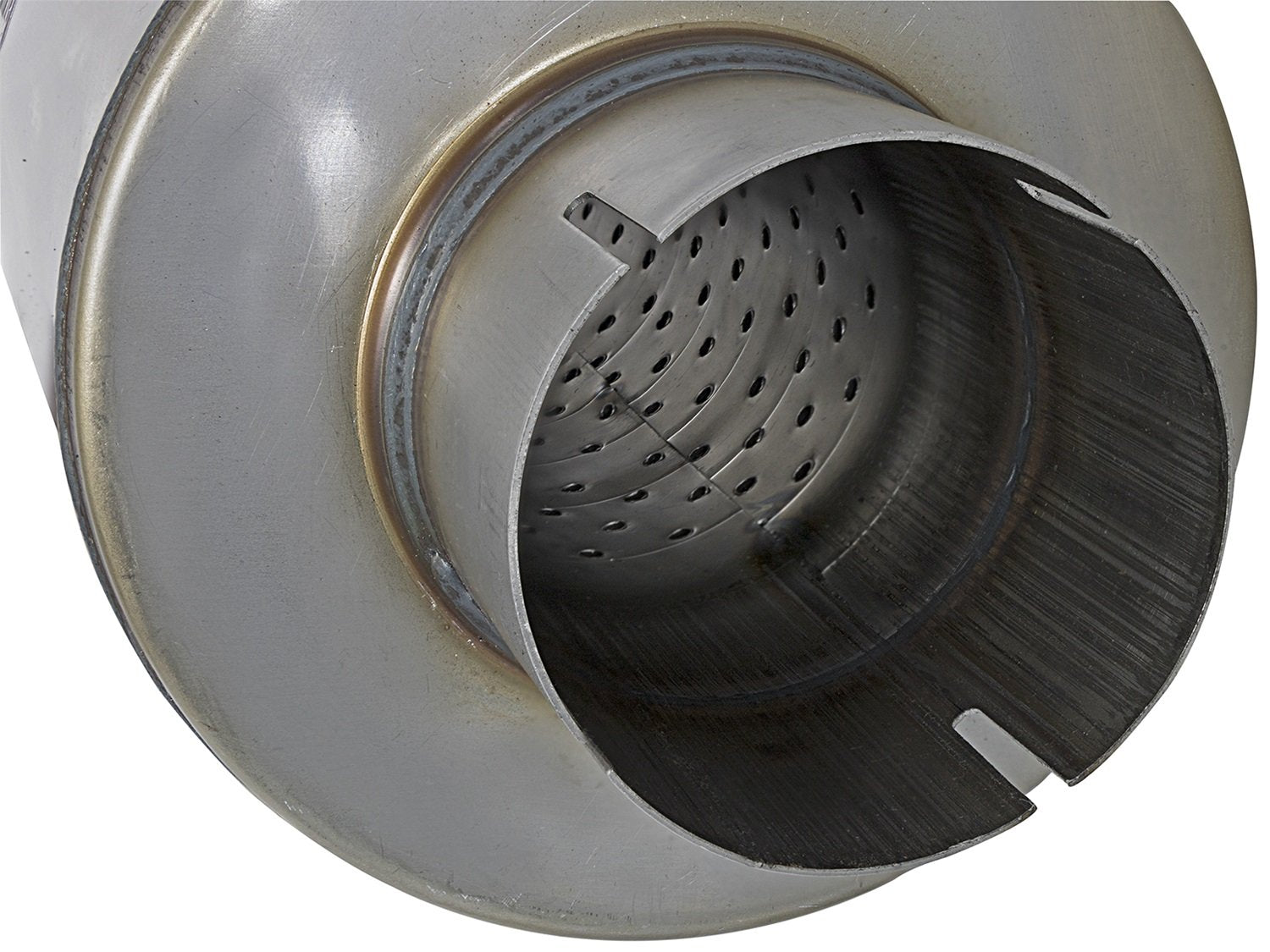 MACH Force-Xp Muffler AFE Filters 49M00024 409 Stainless Steel 3.5 in. Inlet/Center Outlet 24 in. Body/Round 7 in. Body Diameter