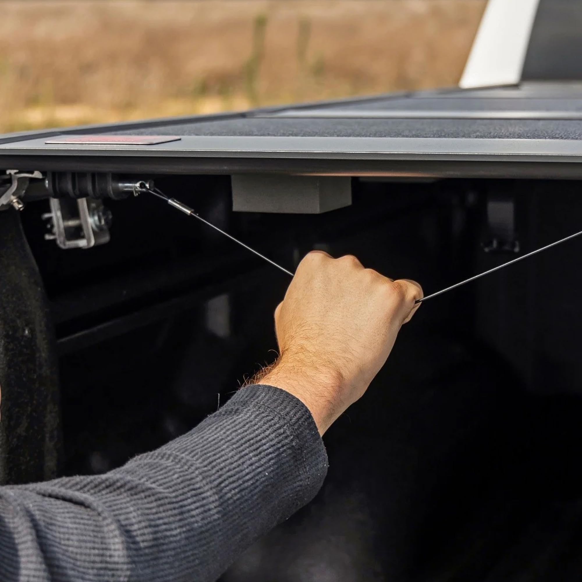 Rough Country Tonneau Cover Hard Tri-Fold for RAM 1500 (2019-2026) - Low-Profile Aluminum Truck Bed Cover, Fits 6'4 Bed (76.3") w/o Rambox