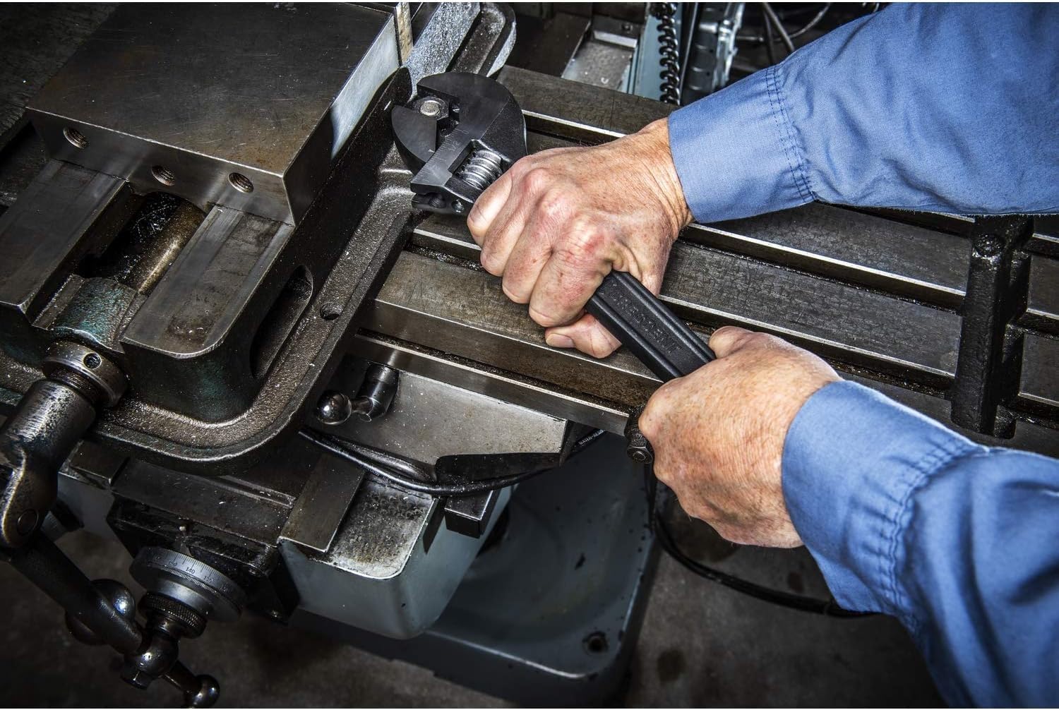 Adjustable Crescent Black Oxide Tapered Handle Wrench - Boxed - Home Improvement & Garage Hand Tool - 15" - AT215BK