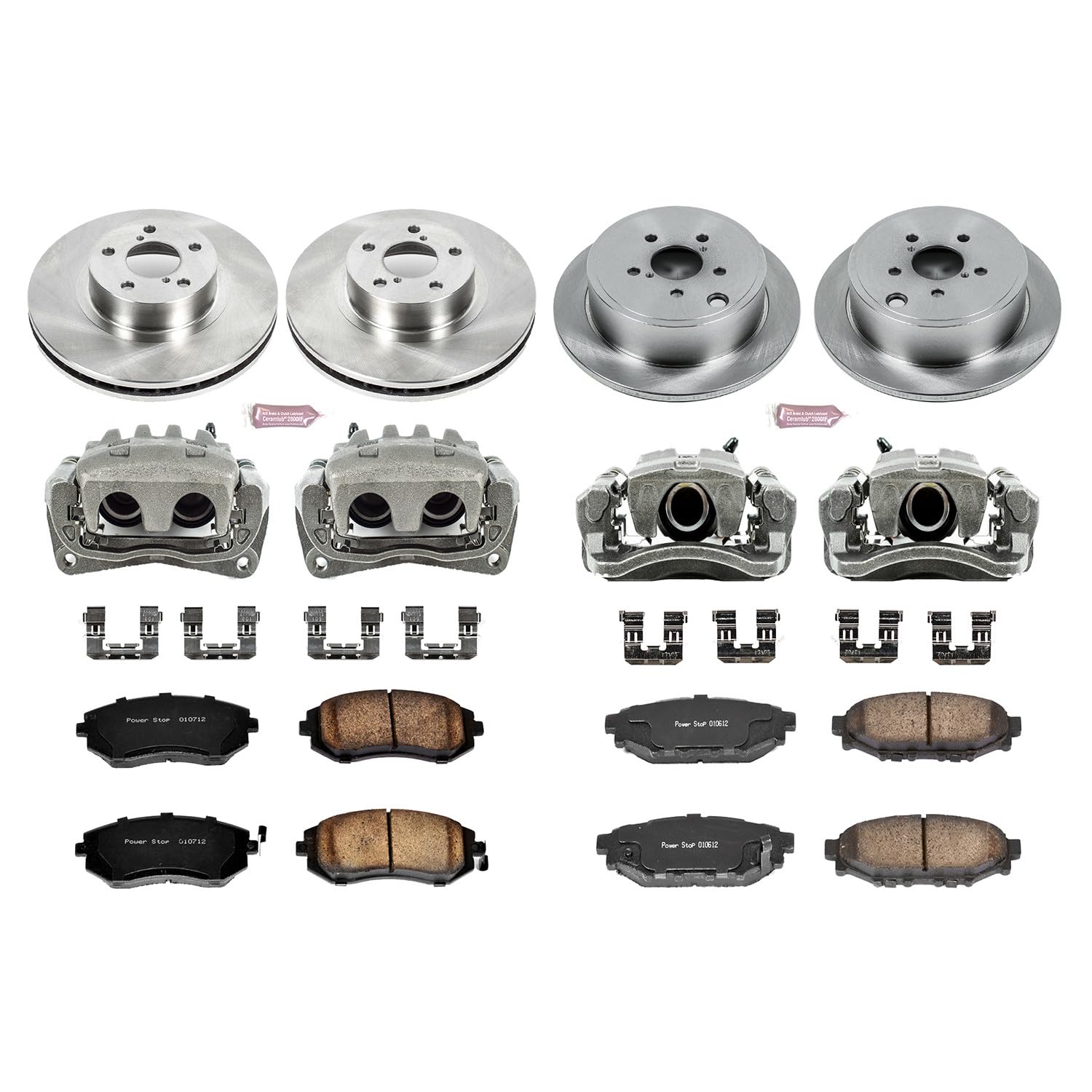 Power Stop KCOE6110 1-Click Autospecialty OE Replacement Brake Kit with Calipers For Subaru Impreza 2008-2010 [Model Specific]
