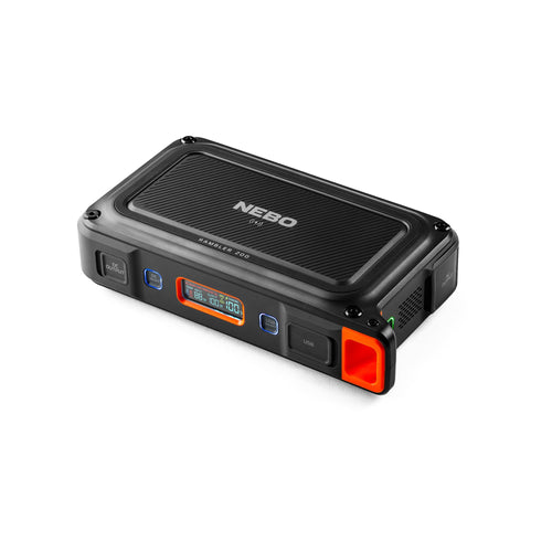 Rambler 200 NEBO Portable Power Station | 230.4Wh Capacity, 6-Way Output Charging, 200W AC Port Integration includes Power Inverter, 2.5 Hour Battery Recharge, Compact Design, Built-In Floodlight