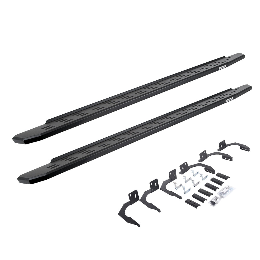 Go Rhino Running Boards & Brackets RB30 | Galvanized Steel, Textured Black | 69610687PC | Fits 2009-2014 RAM 1500 Crew Cab Pickup; 2010-2024 RAM 2500/3500 Crew Cab Pickup