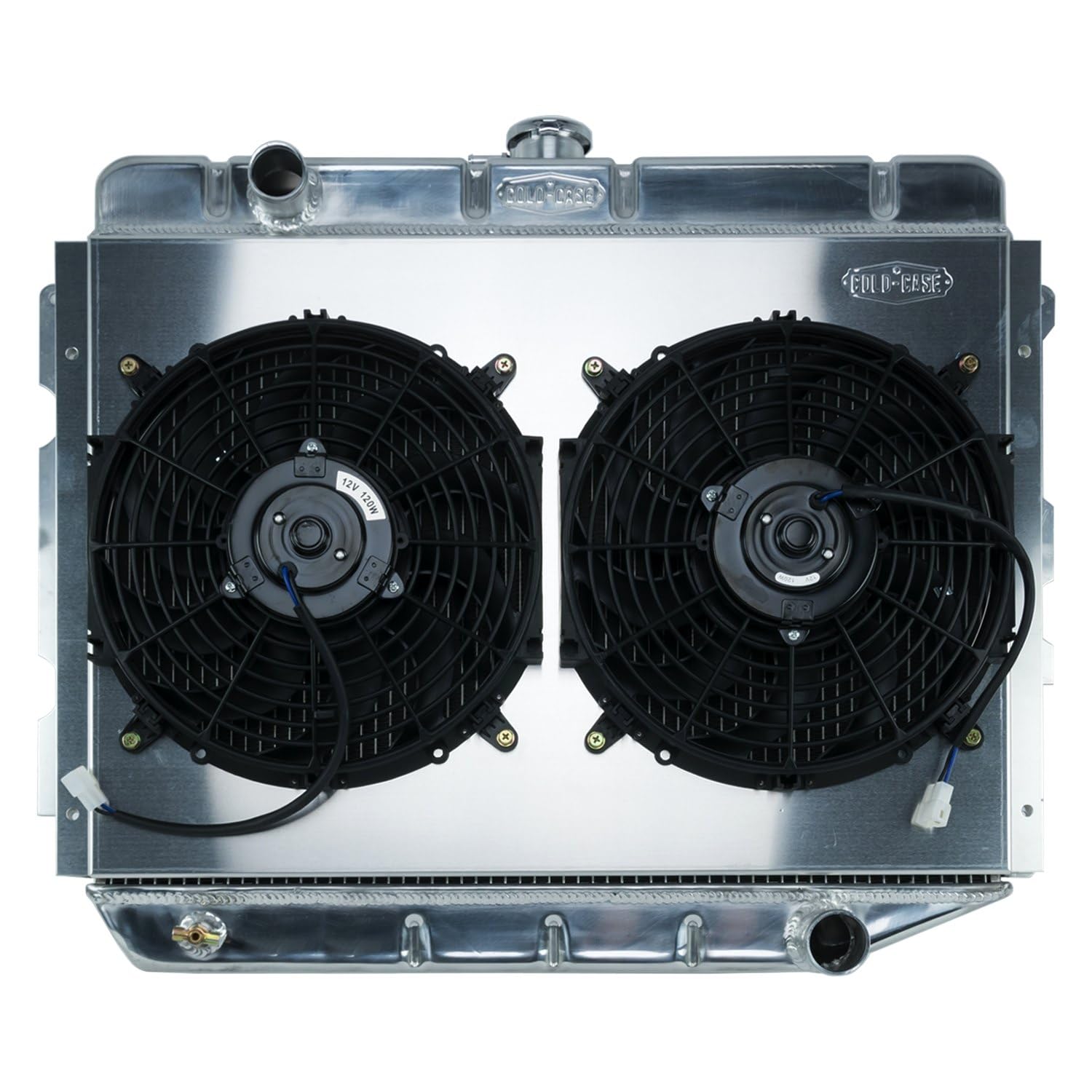 AC Performance Radiator 66-74 A,B,C,E Body And 12 Inch Dual Fan Kit MT 17x26 Inch Cold Case Radiators