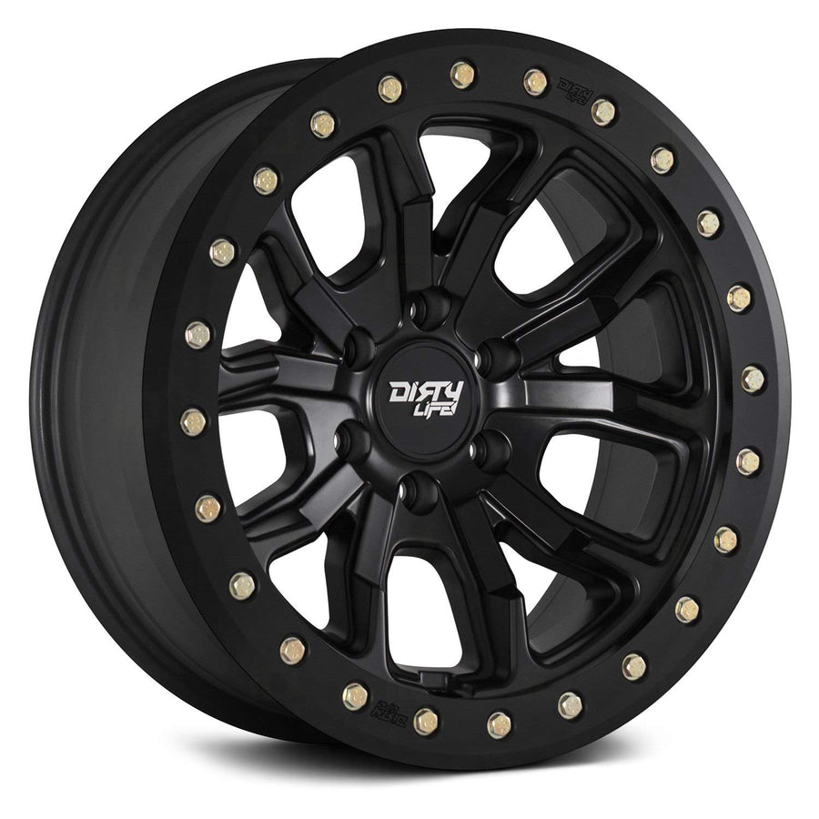 DT-1 Dirty Life Matte Black Wheel with Painted Finish (17 x 9. inches /5 x 139 mm, -38 mm Offset)
