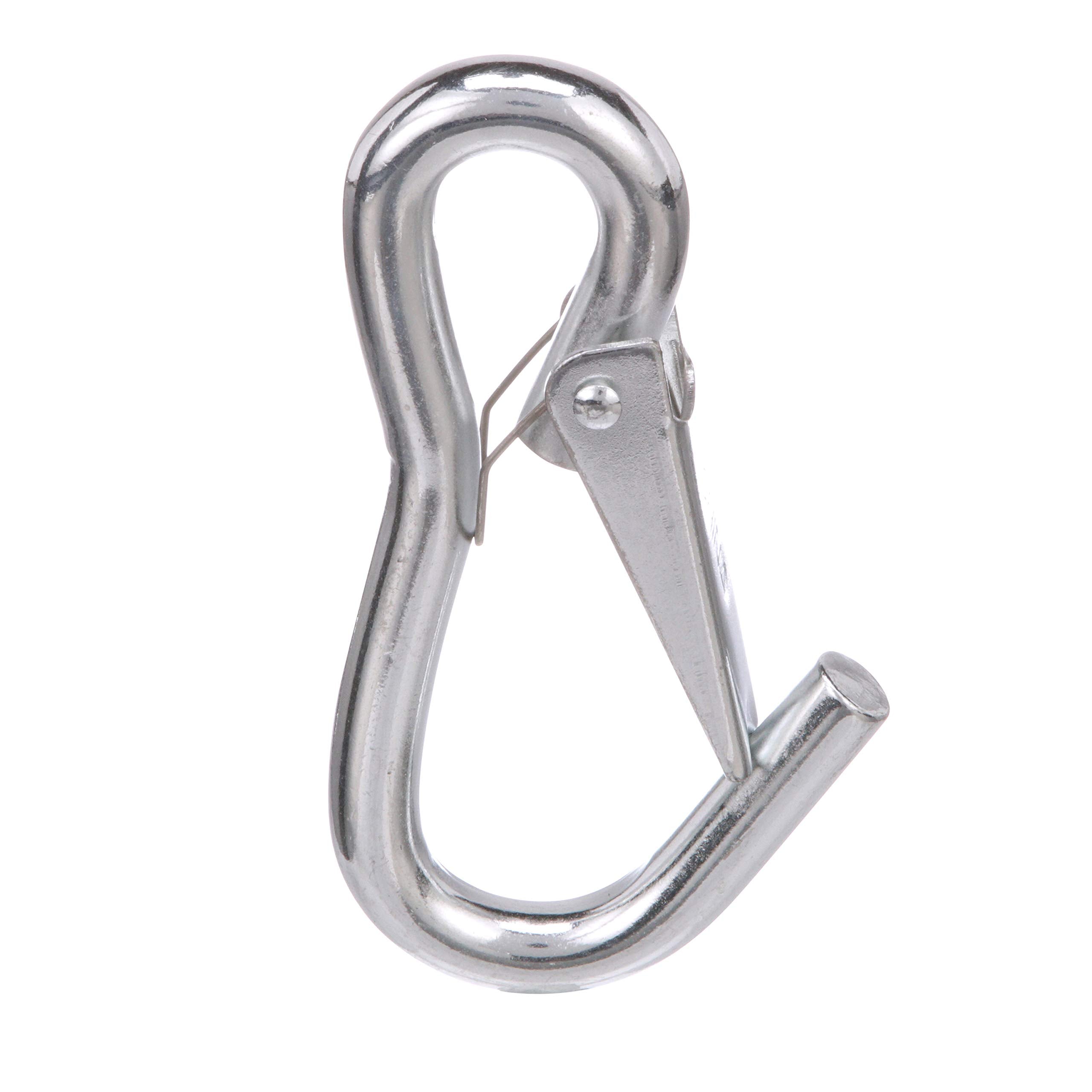 Utility Snap Hook Attwood 7653L3, Zinc-Plated Steel, Spring-Loaded Closure, Light-Duty, 4 Inches Long, ¼-Inch Ring Diameter