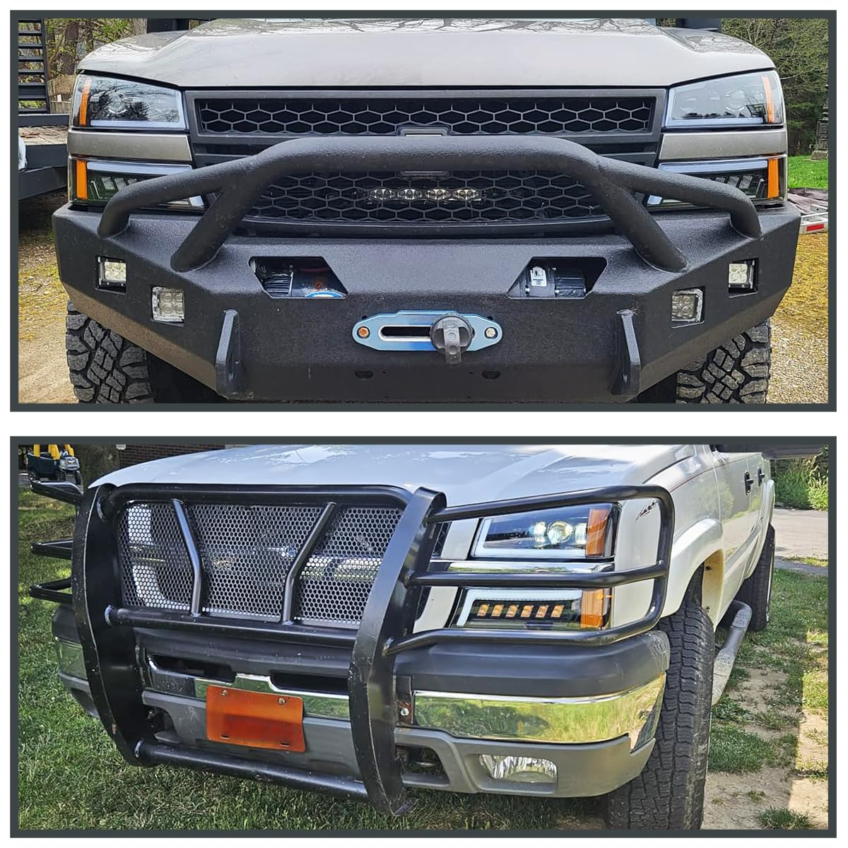 Full LED Jet Black Projector Headlights and Bumper Lights SPEC-D TUNING Compatible with 2003-2007 Chevy Silverado, 2002-2006 Chevy Avalanche, Left + Right Pair Headlamps Assembly