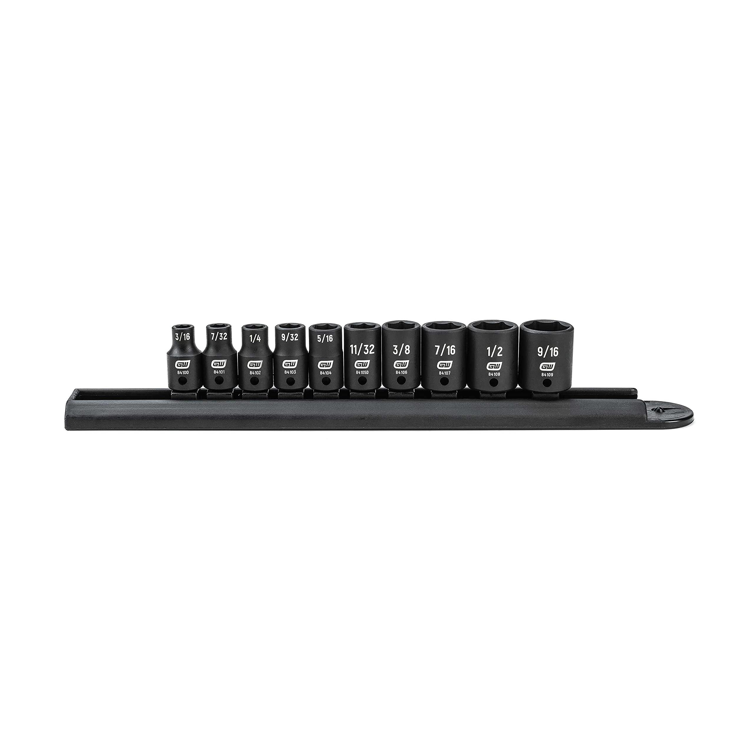 1/4" Drive GEARWRENCH Standard Impact SAE Socket Set 10 Pc., 6 Point - 84906